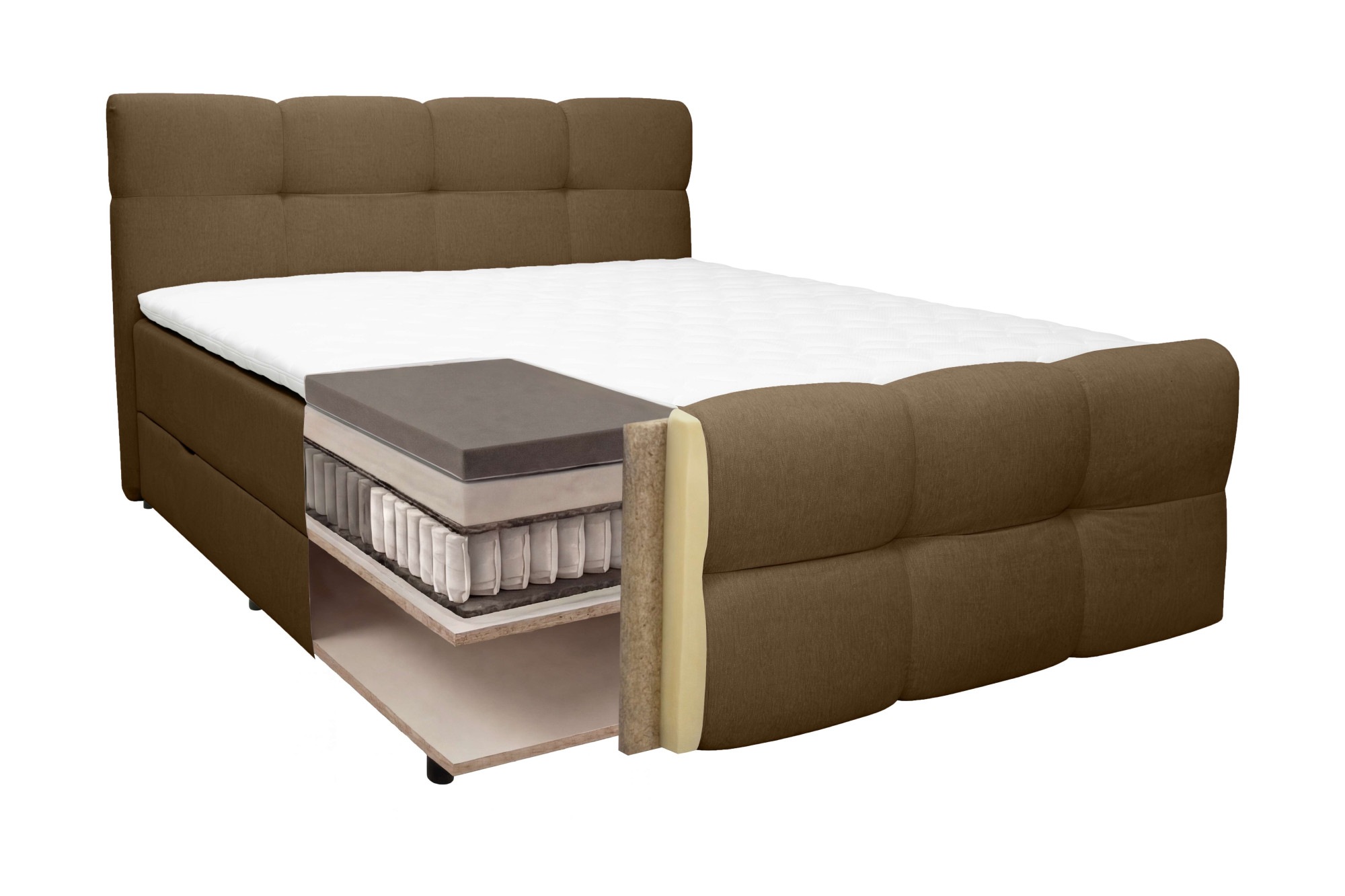 OTTO home Boxspringbett »HARRY, Doppelbett, Polsterbett, Federkernbett, 160, 180 cm« Boxbett: 5-Z-Taschenfederkern im Unterbau, Härtegrad 3, inkl. Topper
