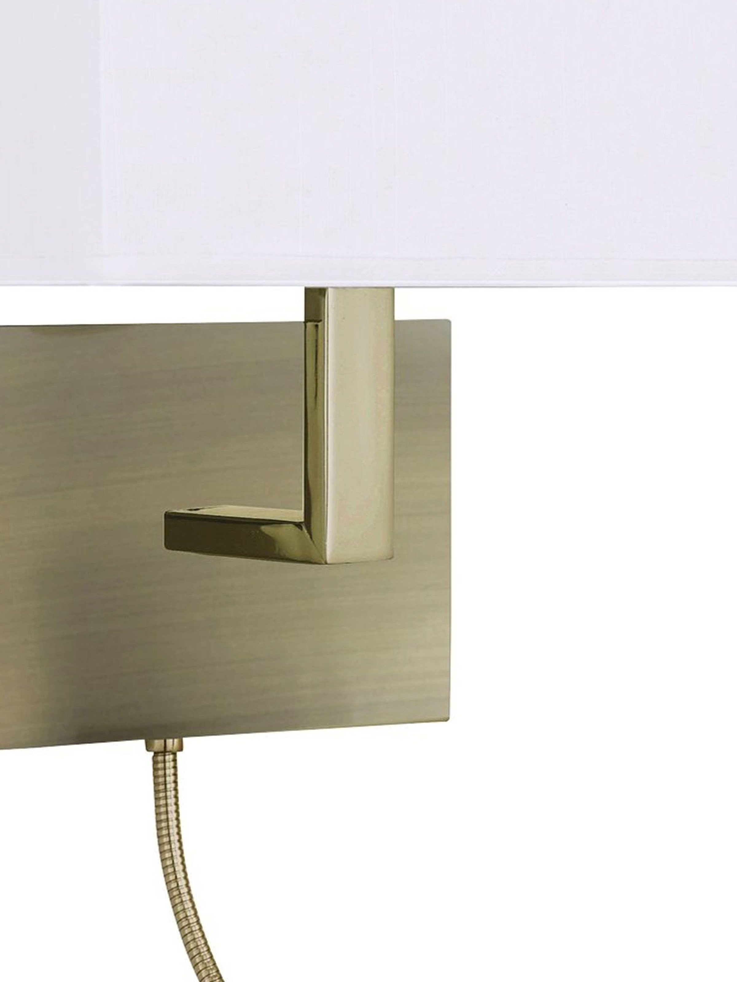 Searchlight Wandleuchte »Hotelwandlampe mit LED-Leselampe - Metall und Stoffschirm« E27 1 Stk.