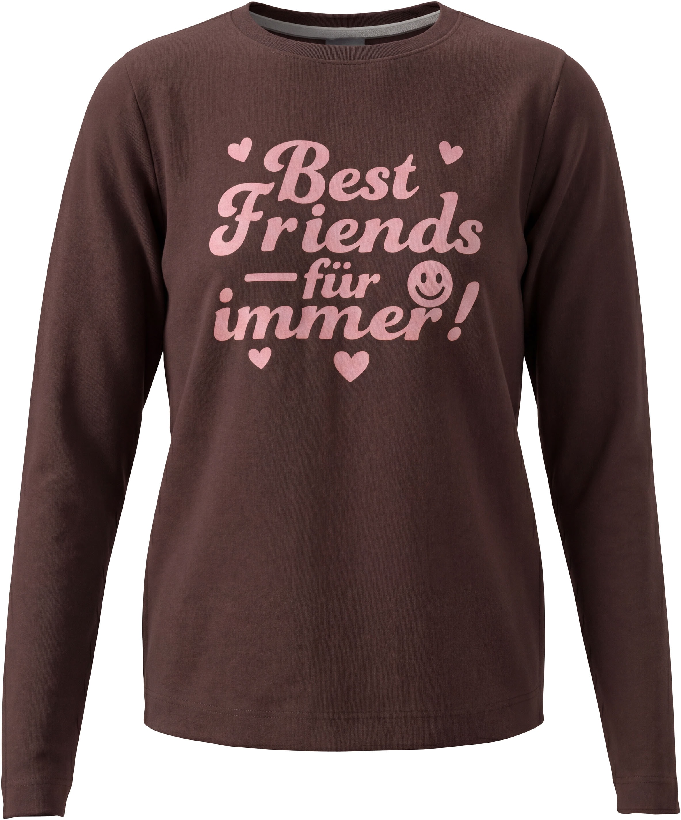 KIDSWORLD Langarmshirt »Slogan Shirt: BEST FRIENDS - für immer!« hüftlange Schnittform, Langarm, Basic-Stil