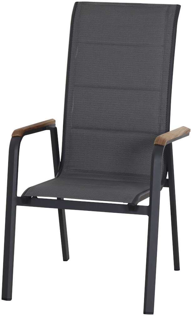 Siena Garden Gartensessel »Tesoro HighBack Stapelsessel 2er-Set« Set, 2 Stk. tlg. Alu, Textil, Teak FSC 100 %