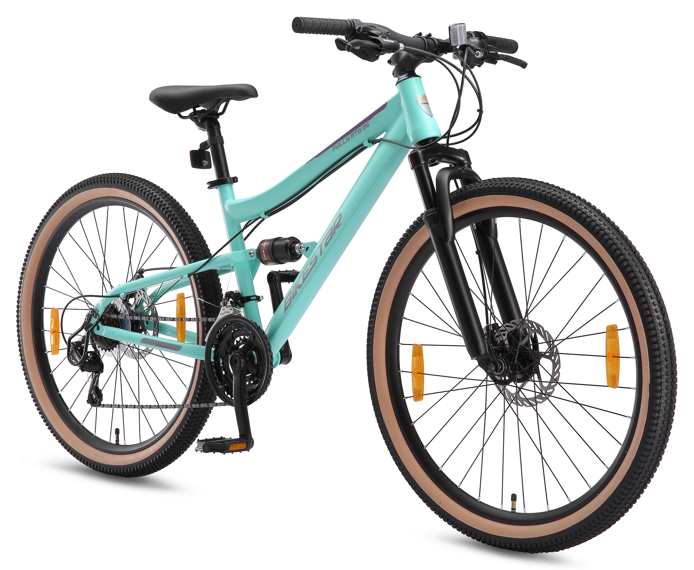 Bikestar Mountainbike 21 Gang Shimano RD-TY300 Schaltwerk Kettenschaltung für Damen und Herren, Kettenschaltung