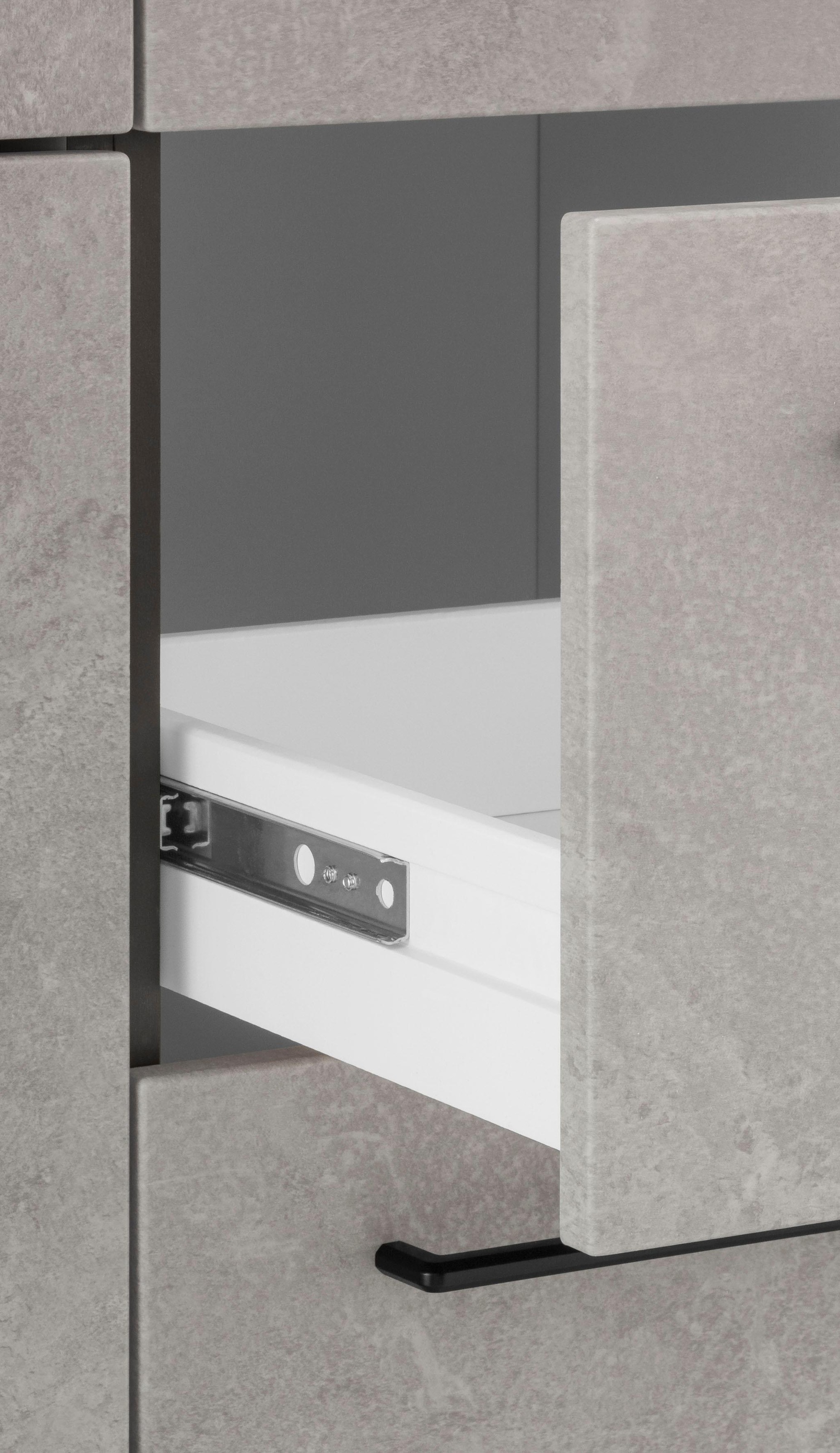 KOCHSTATION Küchenzeile »KS-Tulsa«, mit E-Geräten, Breite 320 cm, schwarze Metallgriffe, MDF Fronten