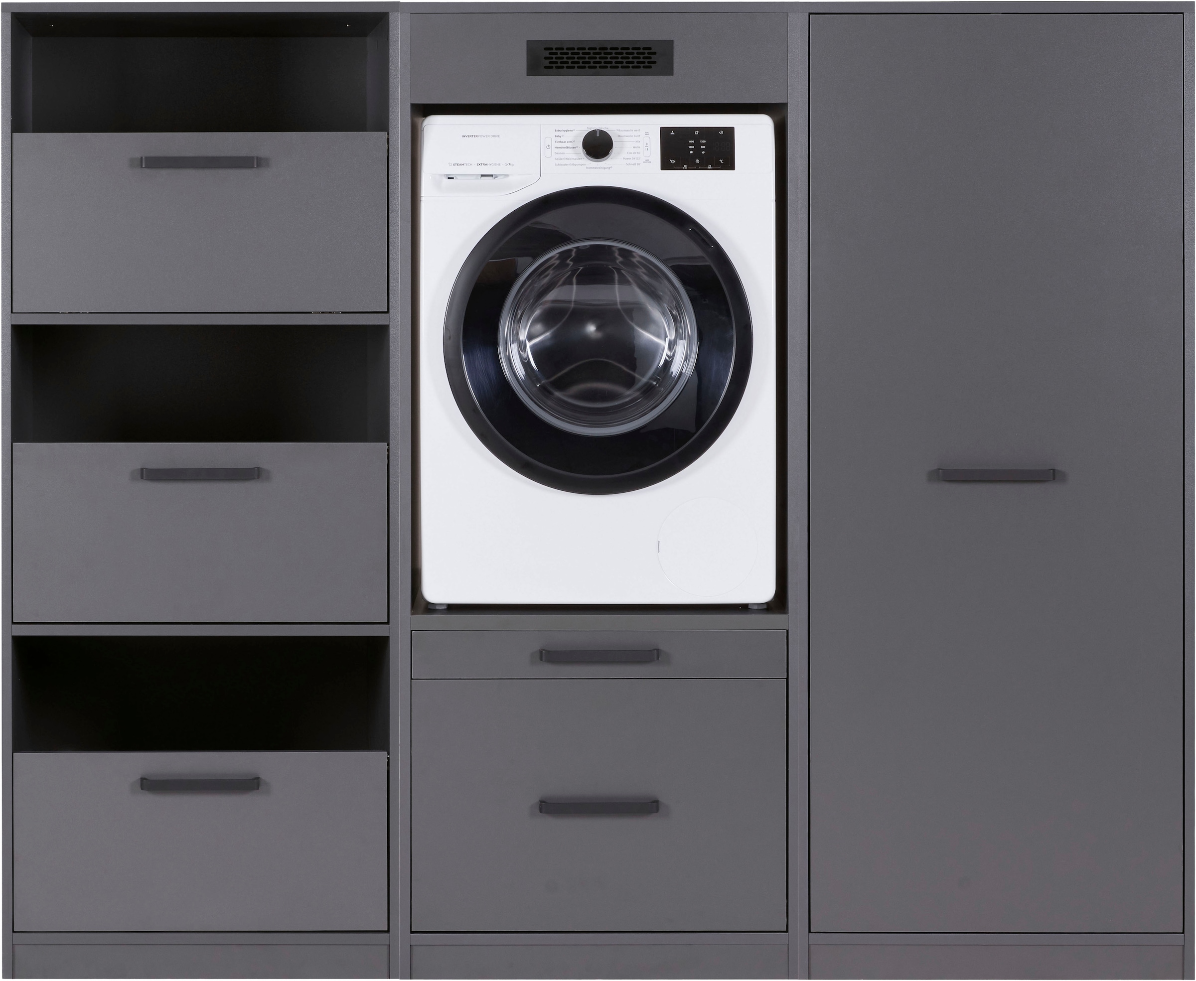 Inter Link "Norela, Waschmaschinenumbauschrank, Geräteschrank mit Wäscheschrank" 3 Stk. tlg.