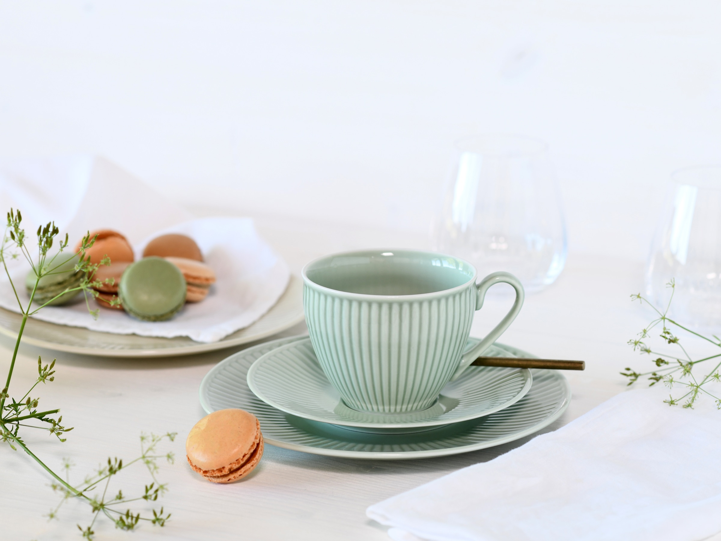 CreaTable Kaffeeservice »Valencia Pastell, Kaffee-Service 18-tlg«, (Set, 18 tlg.), Elegant, Boho Chic