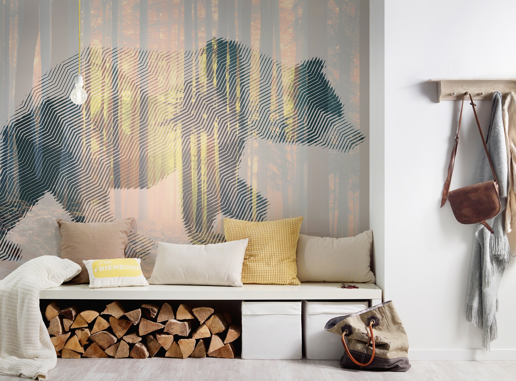 Architects Paper Fototapete »Atelier 47 Bear Forest 1« Wald glatt Vlies, Wand, Schräge, Decke