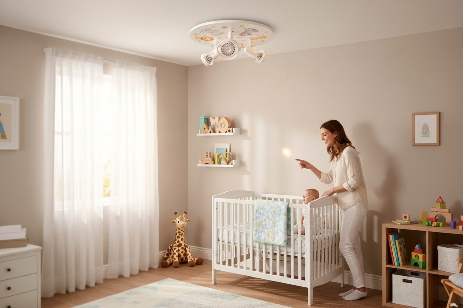 niermann Deckenleuchte »Kinderlampe mit Motiv "Little Safari", Strahler für Kinderzimmer« GU10 1 Stk. 3 schwenk- und drehbare Strahler, Made in Germany