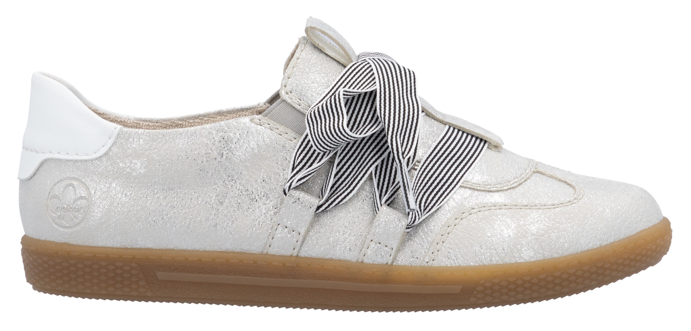 Rieker Slip-On Sneaker, Slipper, Halbschuh, Freizeitsneaker mit modischem Schnürelement