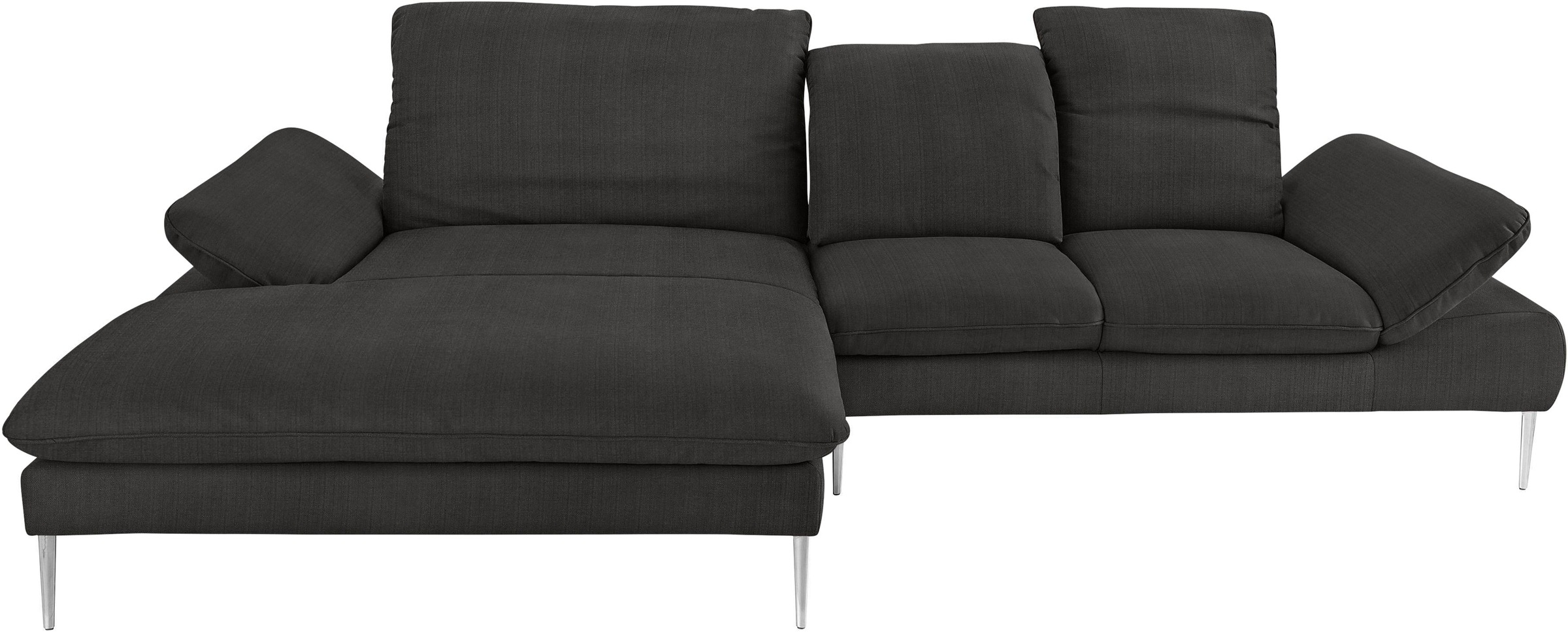 W.SCHILLIG Ecksofa »enjoy&MORE, Designsofa, elegant und bequem, L-Form«, mit Sitztiefenverstellung, Füße Chrom glänzend, Breite 310 cm