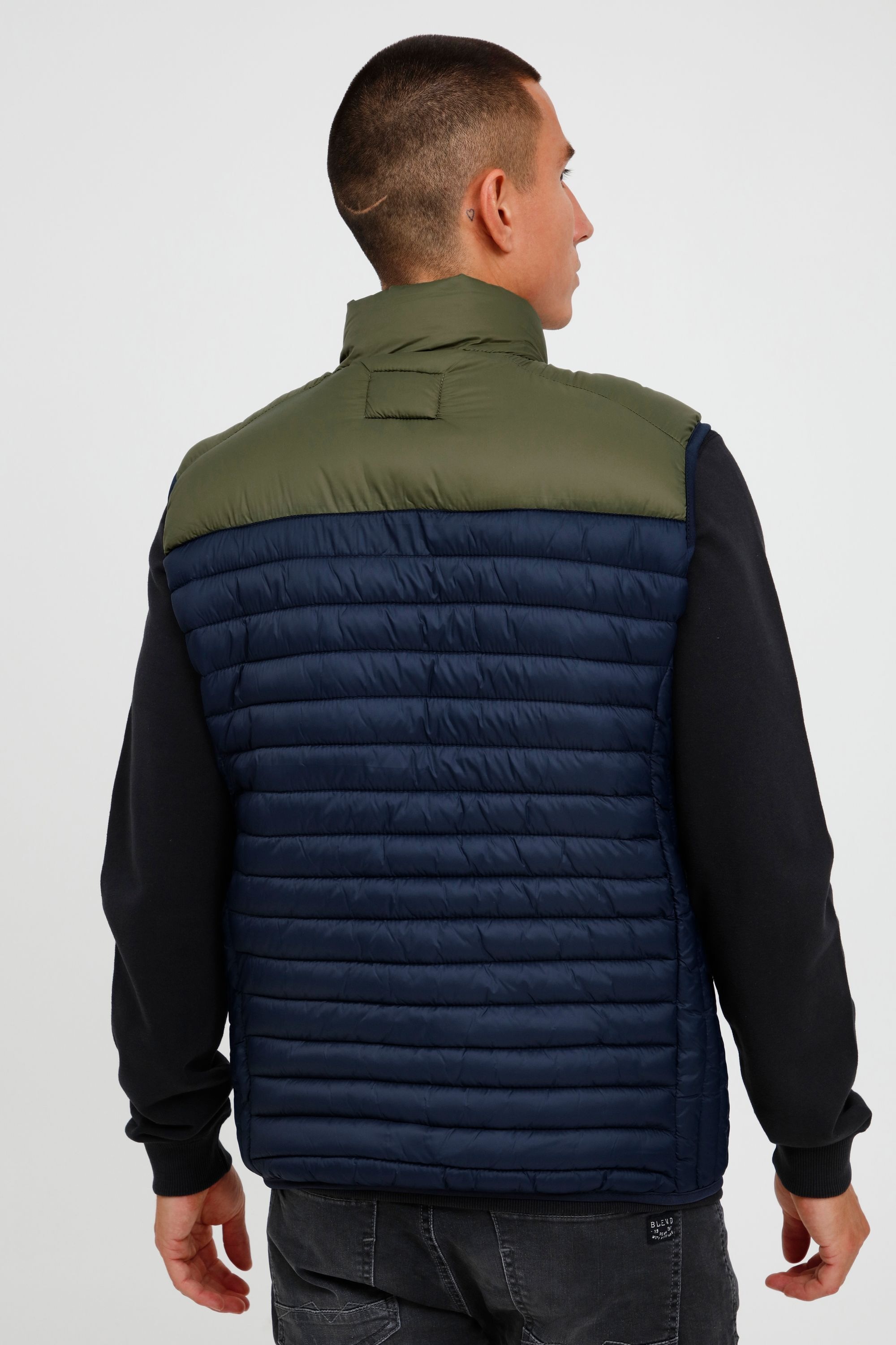 Steppweste BLEND "Steppweste BHKaliko", Herren, Gr. L, blau (marineblaus), Obermaterial: 100% Nylon NY., Westen Steppweste 6