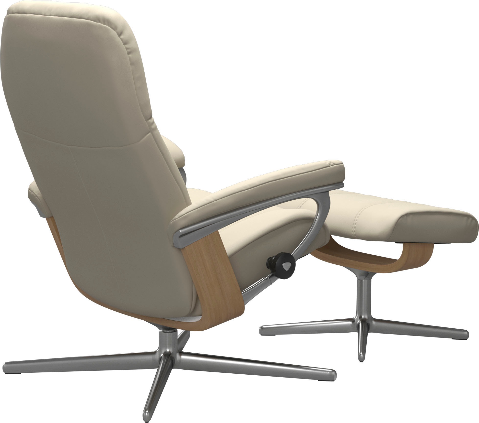 Relaxsessel STRESSLESS "Consul", beige (cream batick), B:78cm H:97cm T:70cm, Leder BATICK: BATICK ist ein leicht korrigiertes, durchgefärbtes und genarbtes Möbelleder, bei dem die meisten Unebenheiten und Spuren in der Regel entfernt wurden., Sessel, Rela 3