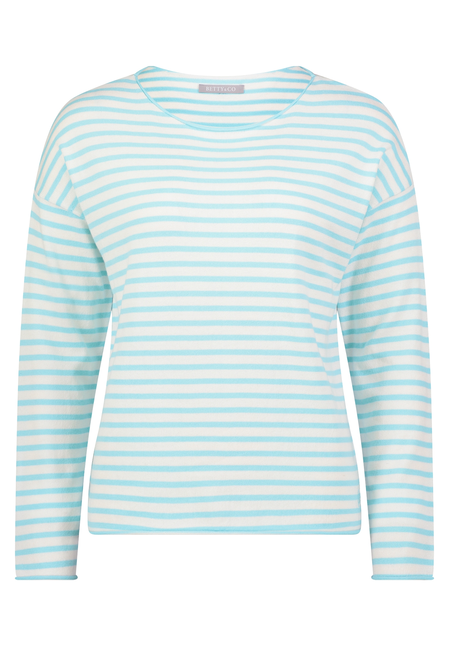 Betty&Co Strickpullover »Betty & Co Strickpullover mit U-Boot-Ausschnitt«, (1 tlg.), Materialmix