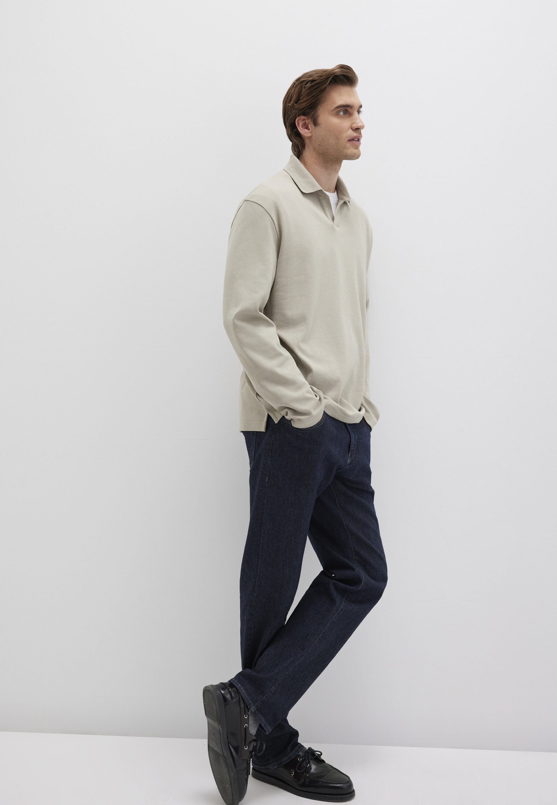 Mavi Poloshirt "LONG SLEEVE JERSEY" Premium Sweatshirt günstig online kaufen