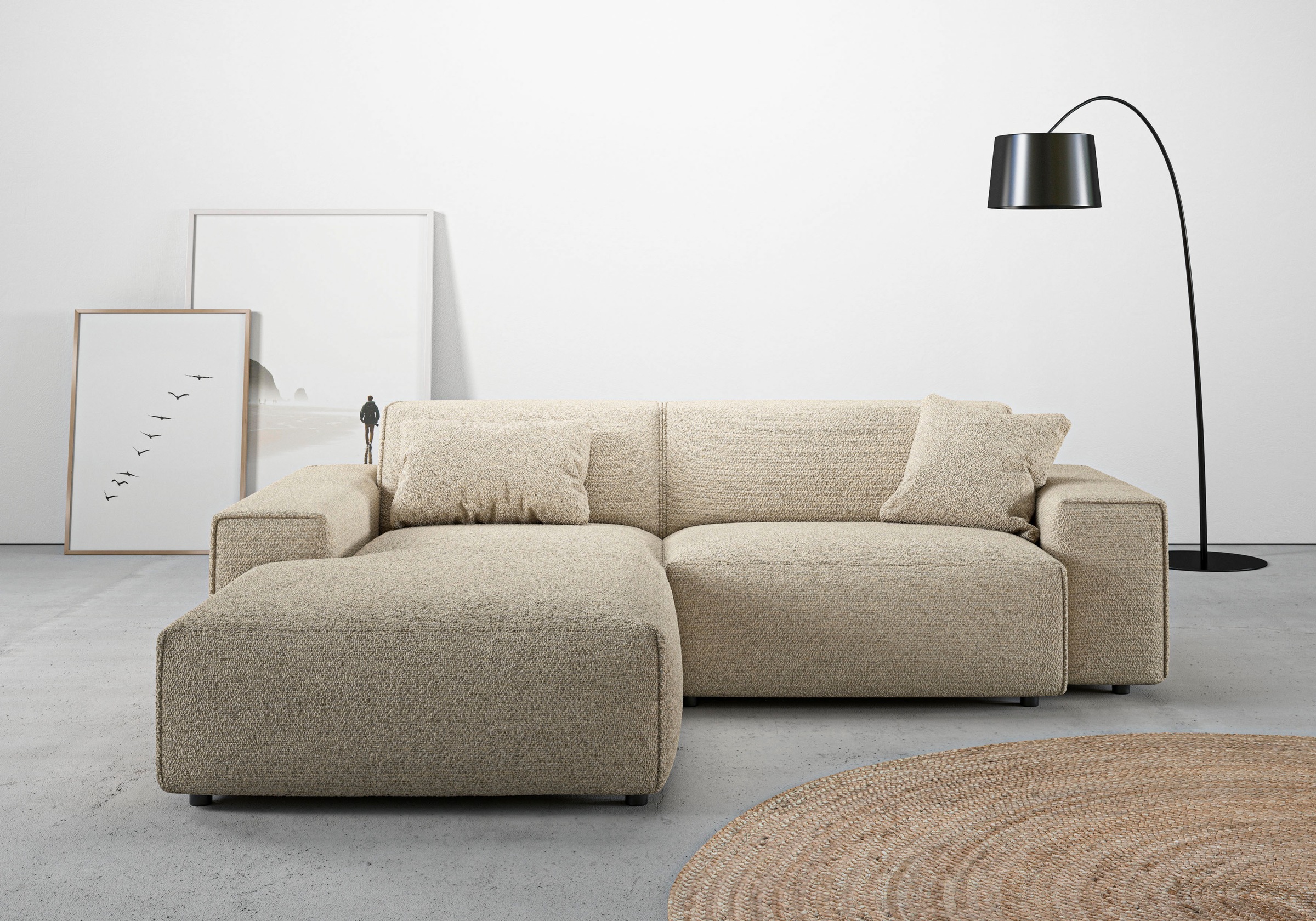 Home affaire Ecksofa "Glimminge L-Form auch in Breitcord, Feincord + Easy care-Bezug," Breite 234, Zierkissen