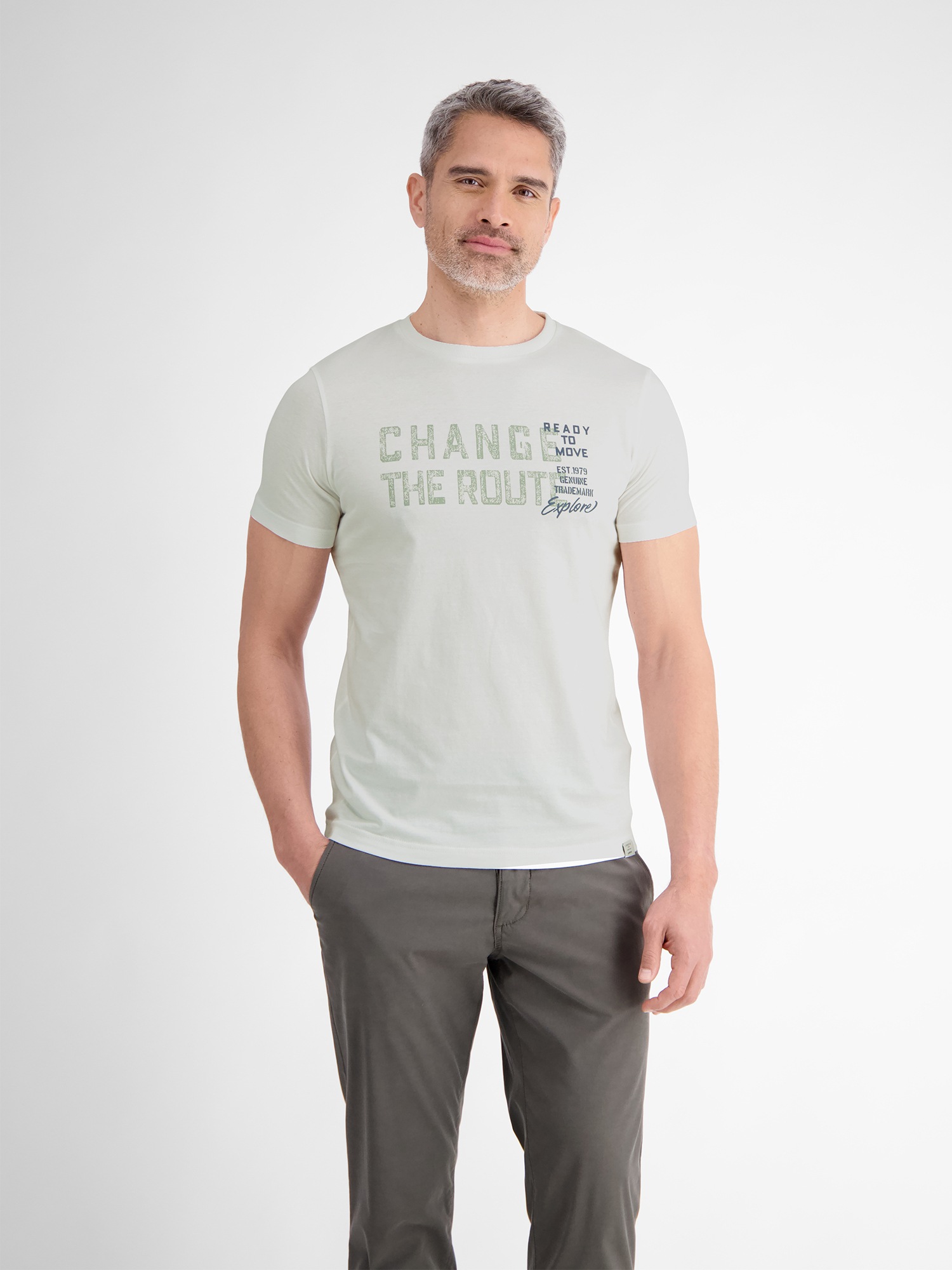 LERROS T-Shirt "LERROS Unifarbenes T-Shirt mit Print" günstig online kaufen