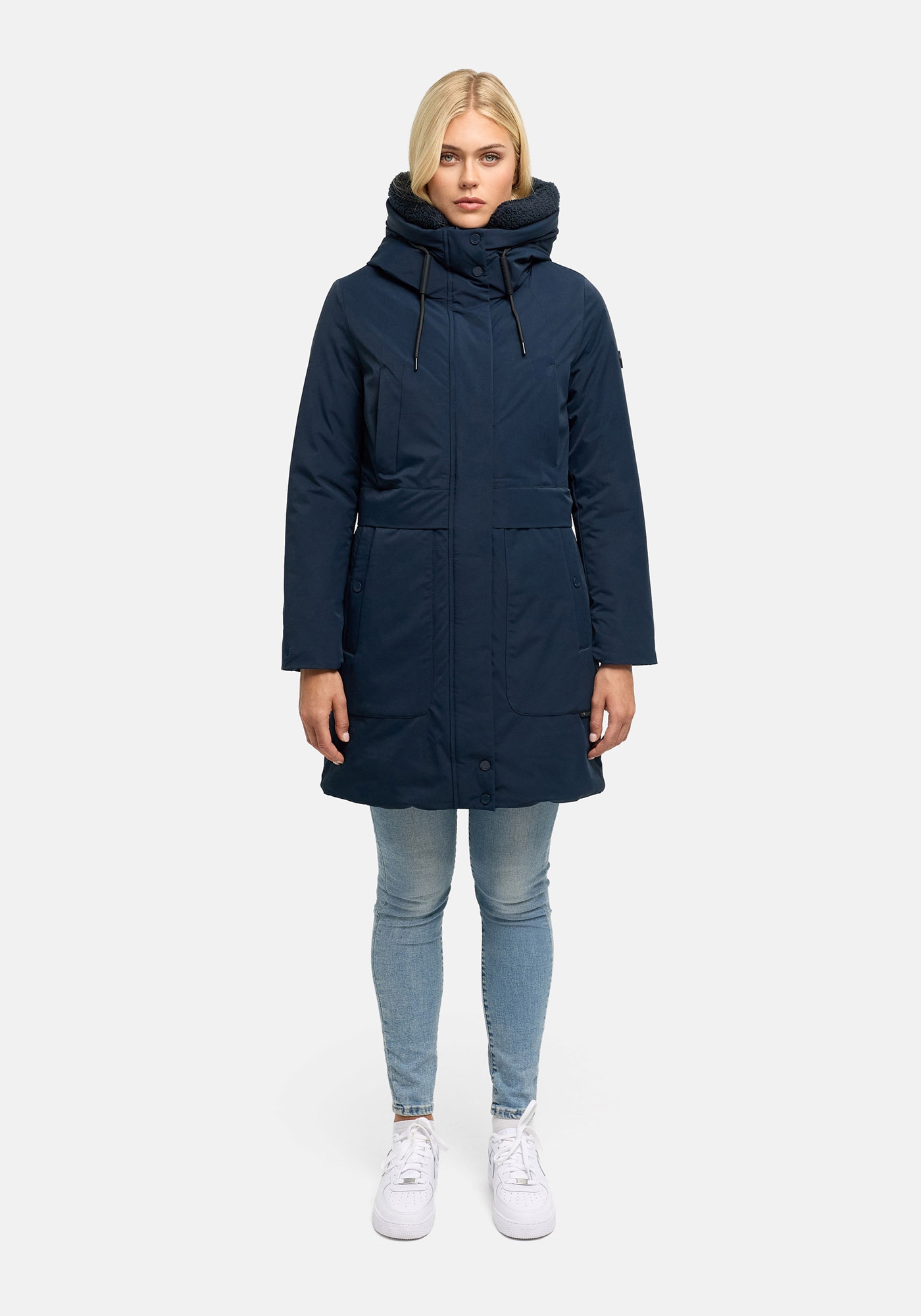 Marikoo Parka "Pakaami" mit Kapuze Winterparka mit Kapuze, Teddyfutter, aufgesetzten Taschen