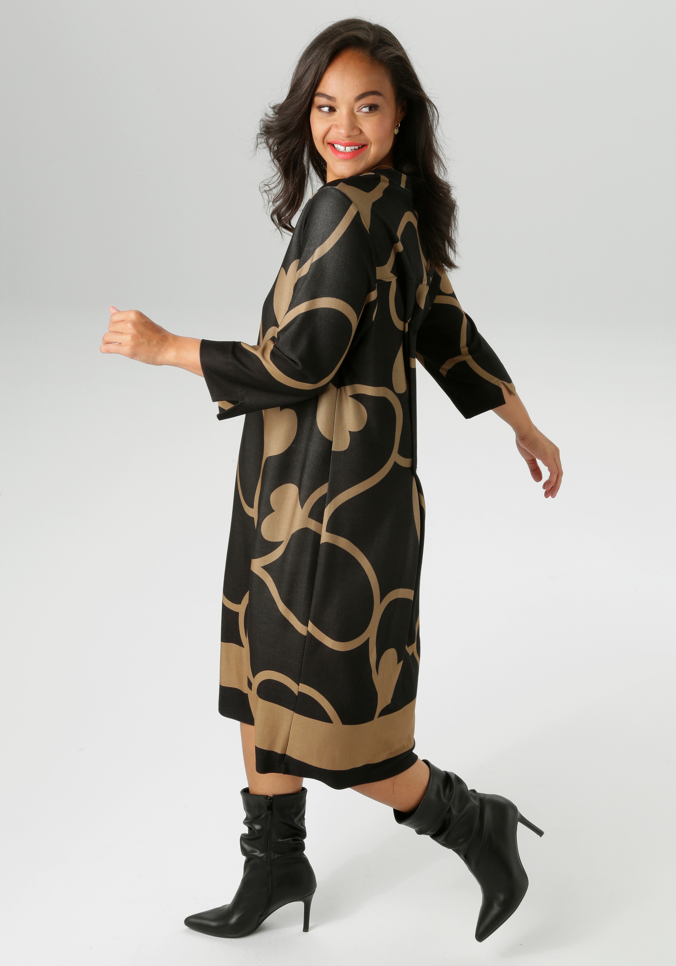 Aniston PLUS Jerseykleid, mit interessantem Allover-Print - NEUE KOLLEKTION günstig online kaufen
