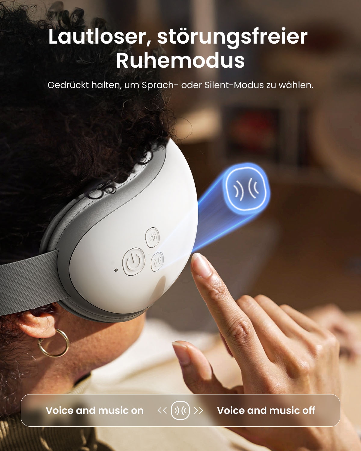 Renpho Gesichtsmassagegerät »Eyeris Smart« Luftdruck, Wärme, Vibration, 5 Modi, DIY, App, Lautsprecher, Akku
