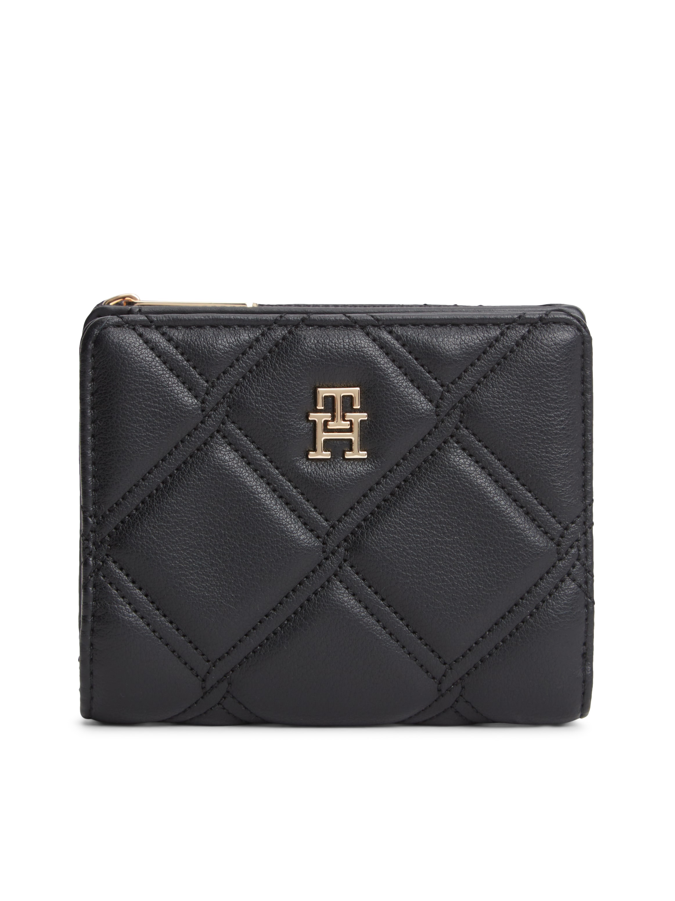 Tommy Hilfiger "TH FEMININE BIFOLD" Damen Geldbeutel, Portemonnaie mit goldfarbenem TH-Logoelement
