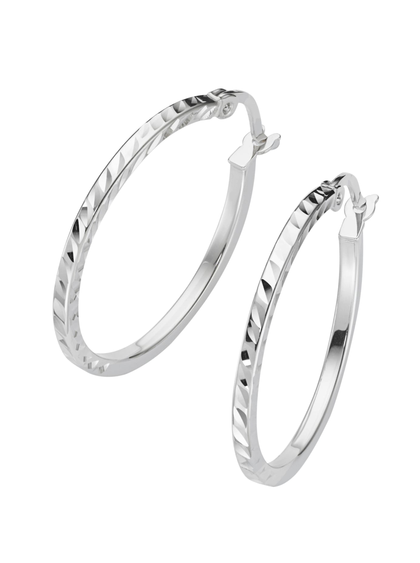 Paar Creolen LADY, silber (silber 925), Ohrringe, Damen