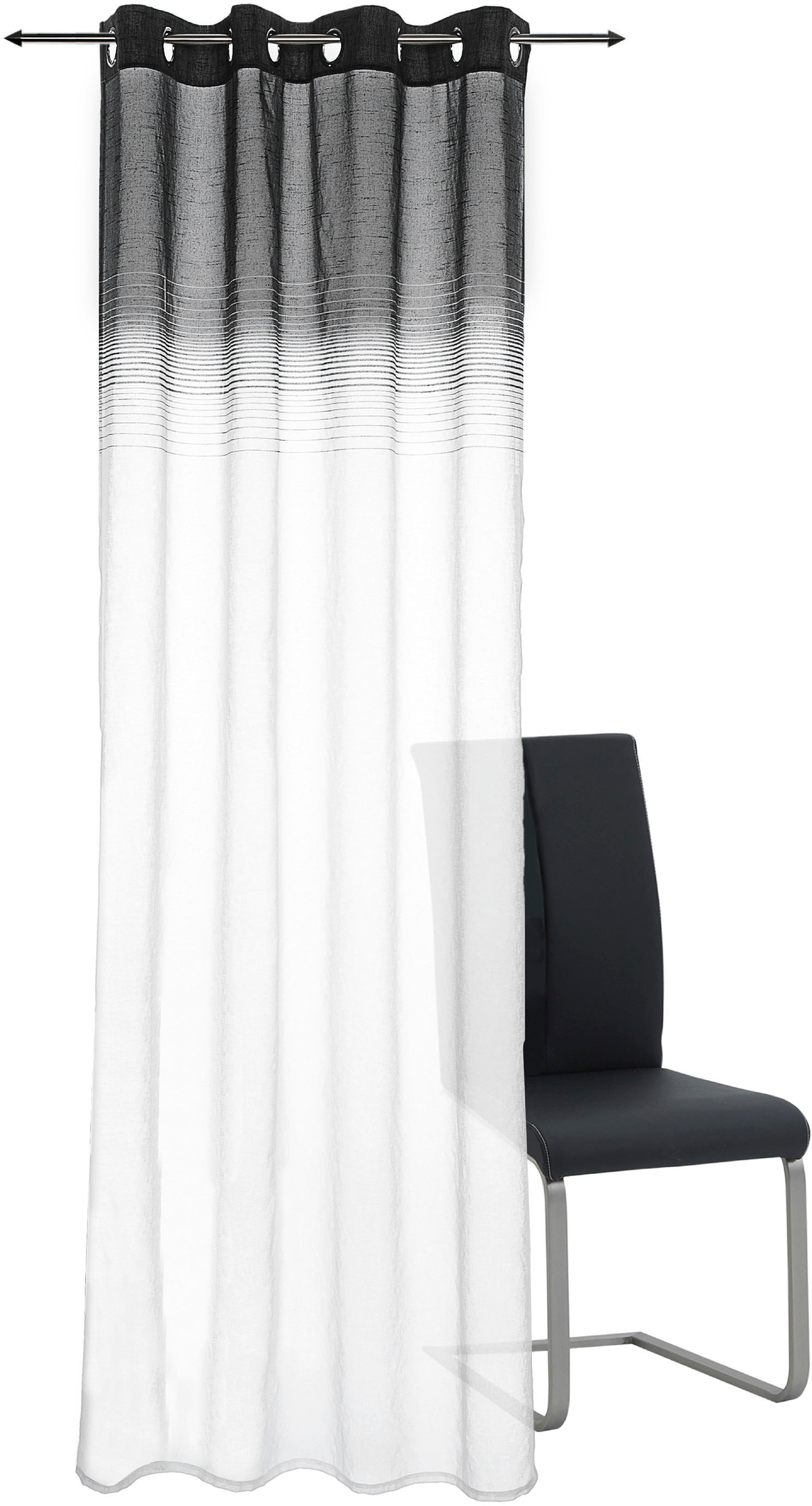 decolife Gardine "Nora" Ösen 1 Stk. tlg. Ösenschal mit Farbverlauf günstig online kaufen