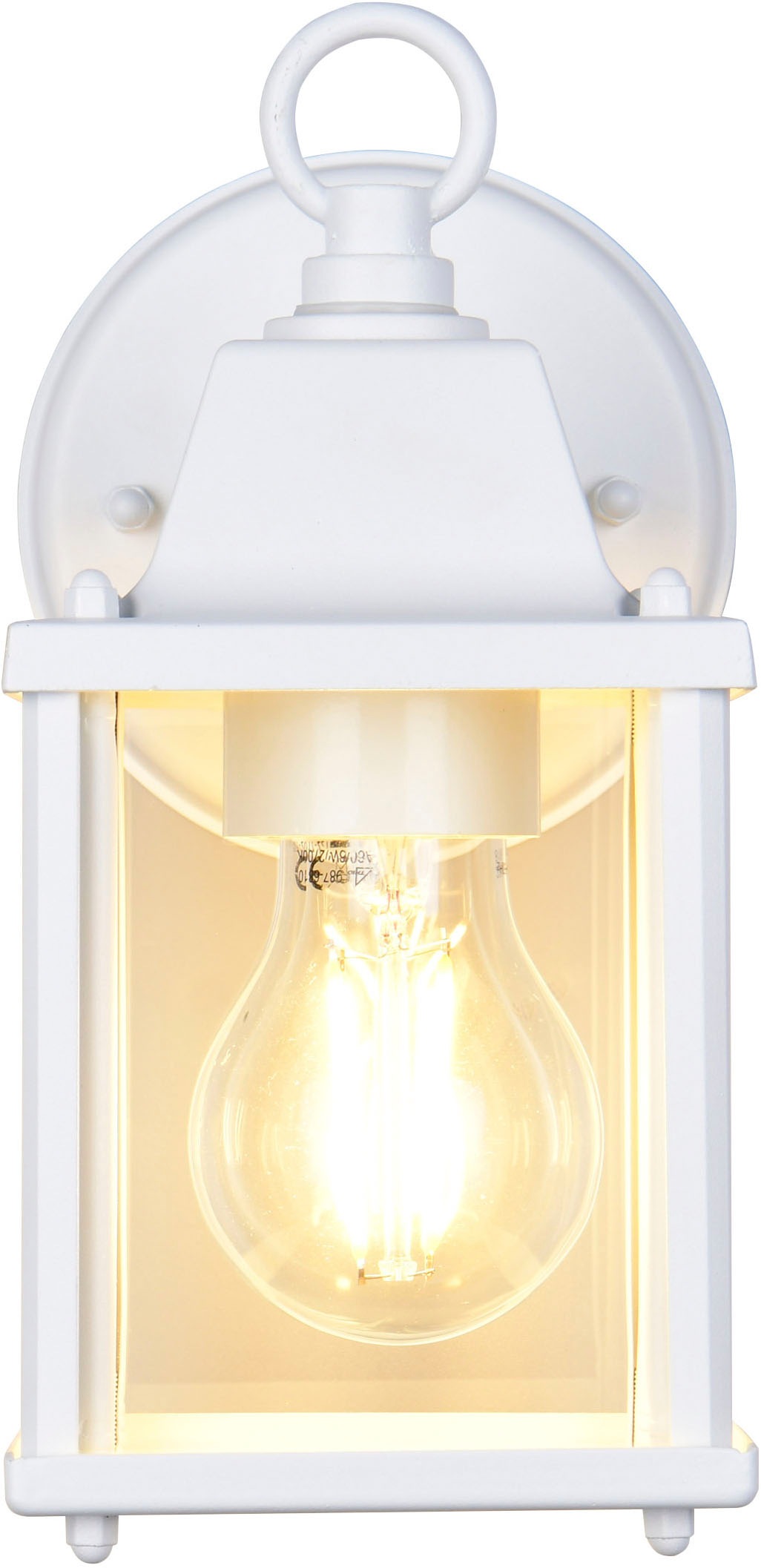 TRIO Leuchten Außen-Wandleuchte »MIRANDE, Hauswand Leuchte Laterne mit Glasschirm, exkl 1x E27 max 40W«, 1 flammig, Leuchtmittel E27 | Leuchtmittel wechselbar, IP23, Outdoor Wandlampe für wechselbare Leuchtmittel Höhe 23cm