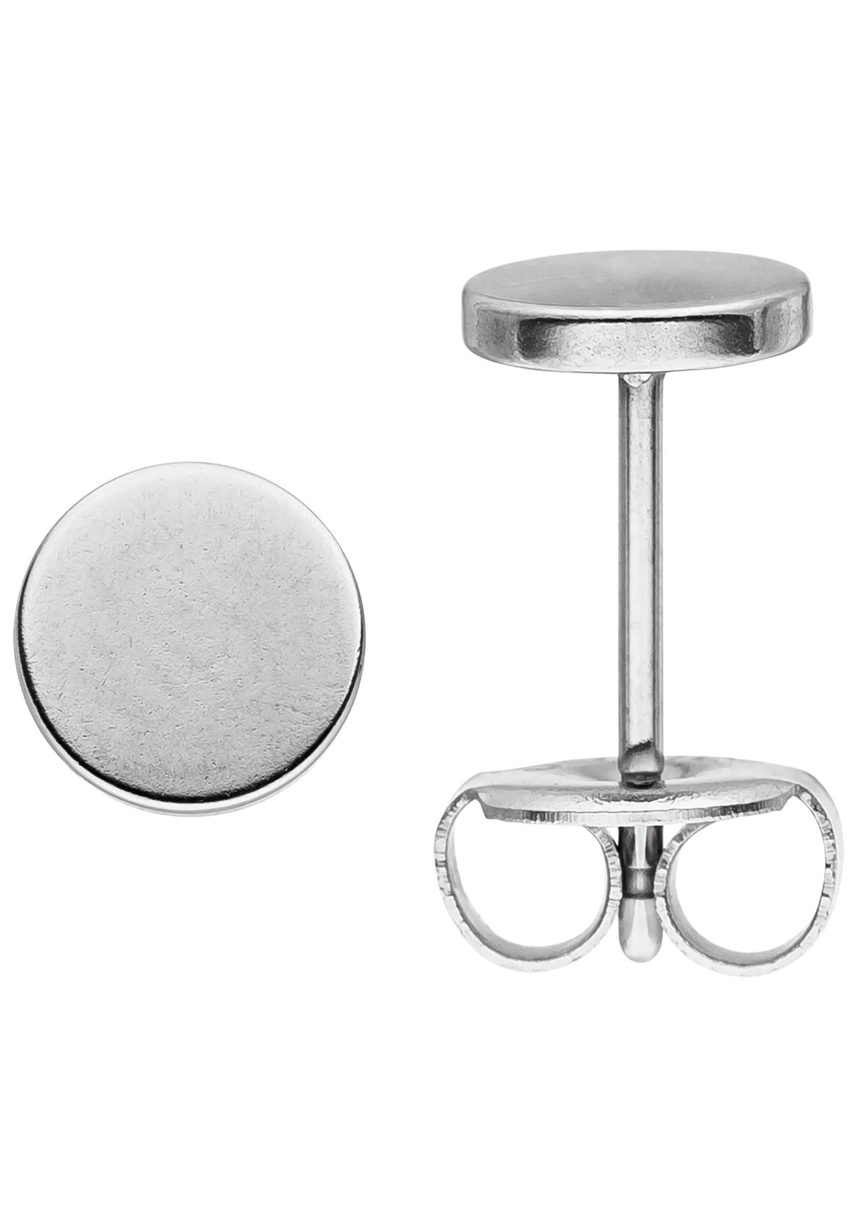 Paar Ohrstecker JOBO, silber (edelstahlfarben), Ohrringe, Damen, 6mm, Edelstahl, STUDS Edelstahl