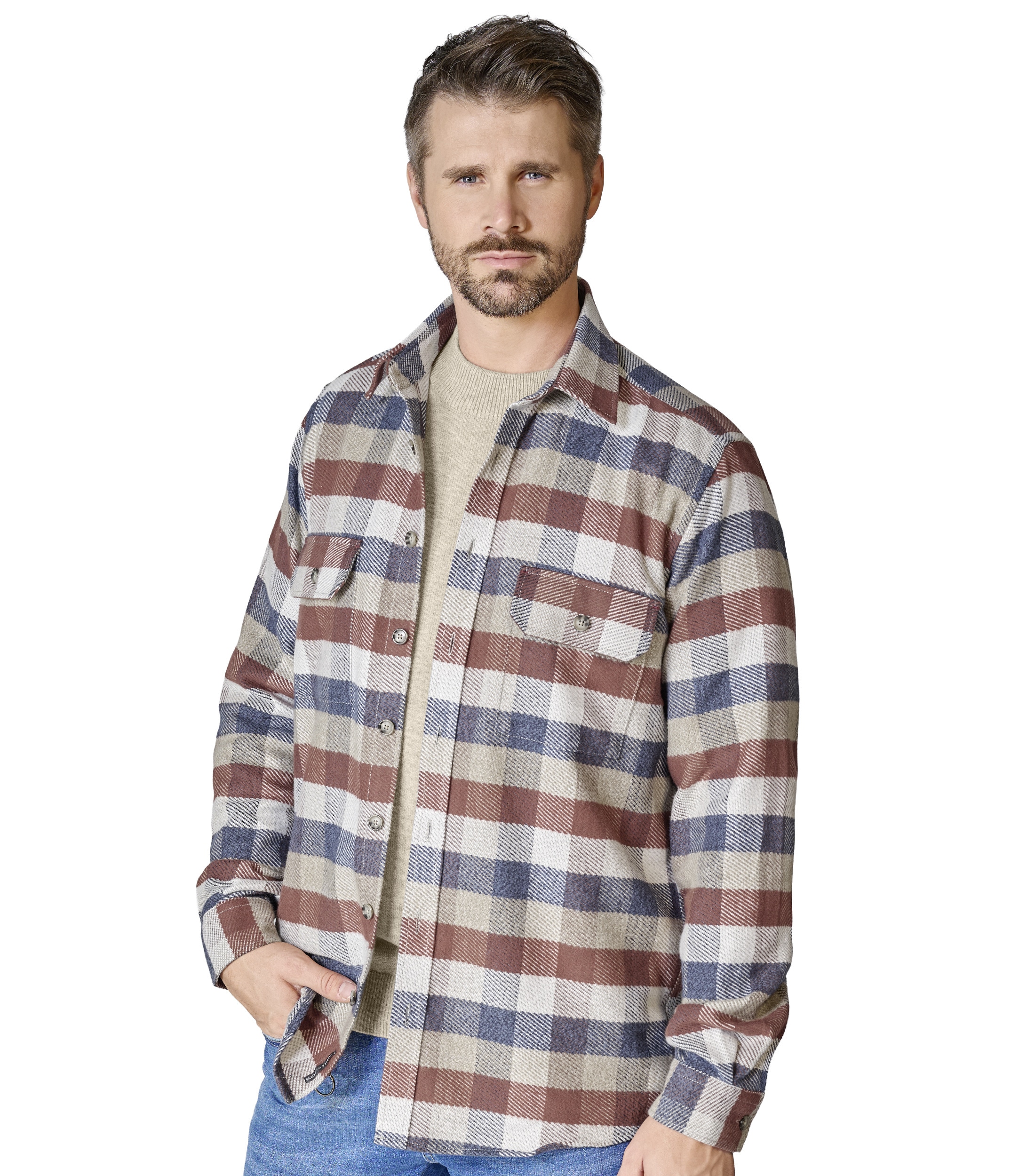 CASAMODA Hemdjacke "CASAMODA Hemdjacke kariert"