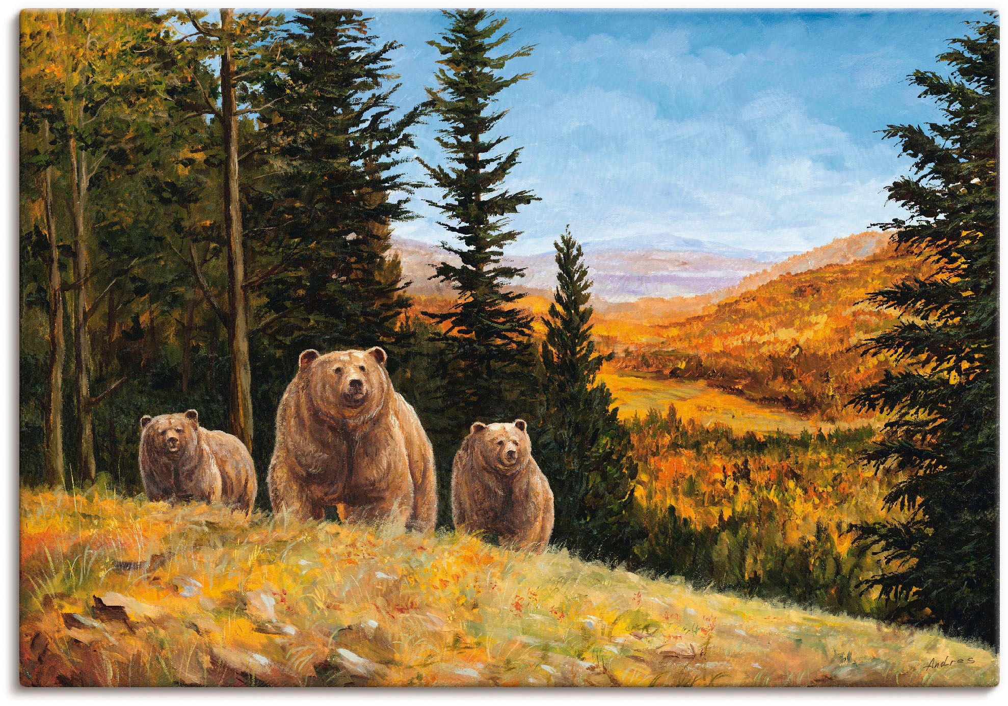 Artland Wandbild »Grizzly Bären«, Wildtiere, (1 St.), als Alubild,  Leinwandbild, Wandaufkleber oder Poster in versch. Größen bestellen | BAUR