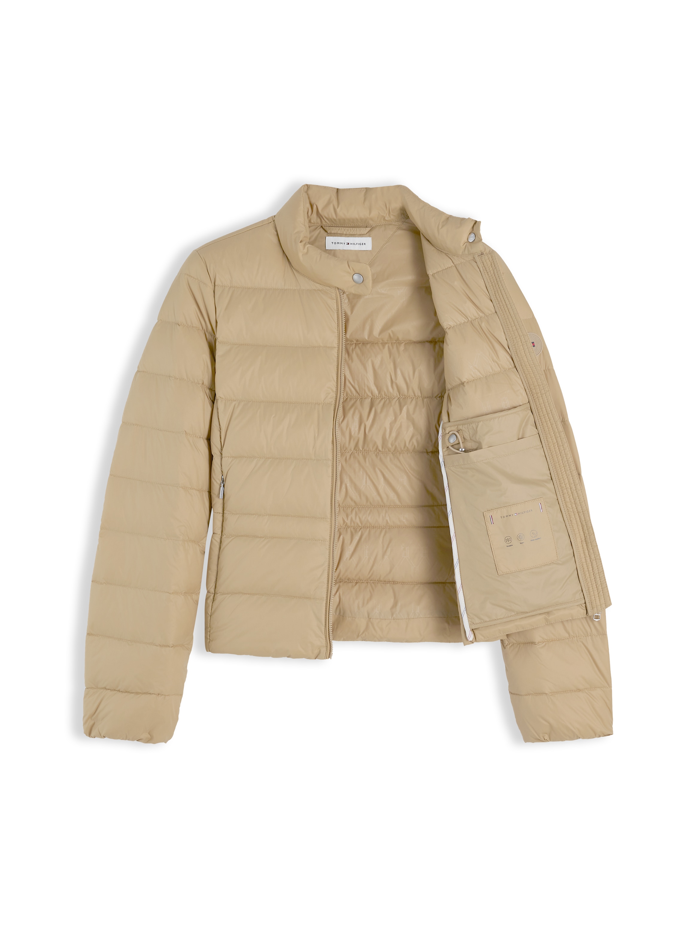 Tommy Hilfiger Daunenjacke »LW DOWN PACKABLE JACKET« ohne Kapuze aus pflegeleichter Kunstfaser, leichte Steppqualität