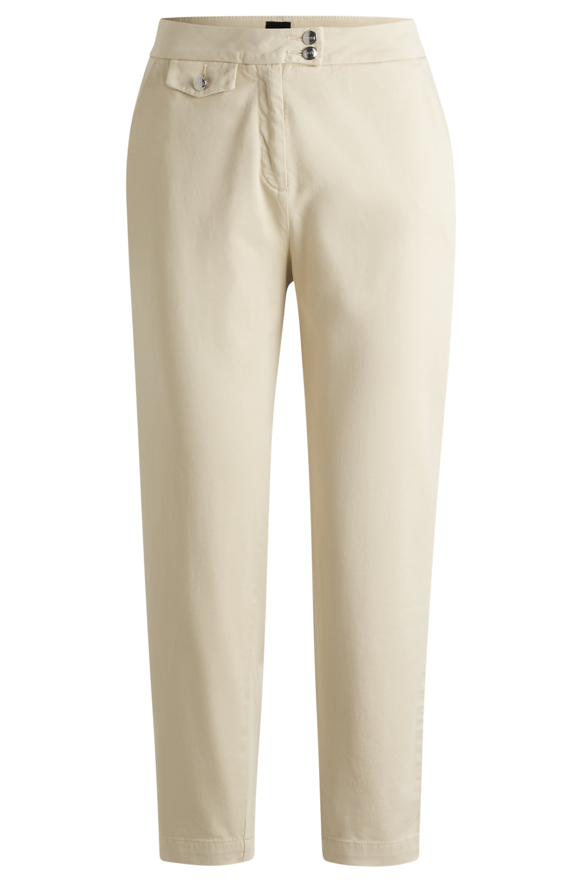 BOSS ORANGE Chinohose »Taschina-D Premium Damenmode«, mit Logo-Knopf