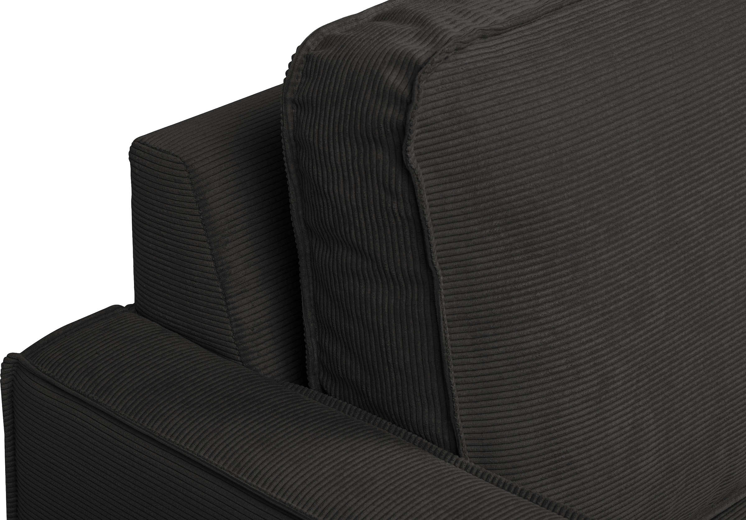 Places of Style Ecksofa »Pinto, 290 cm, Ottomane links / rechts«, Cord, Feincord, Luxus-Microfaser Leder und Chenille