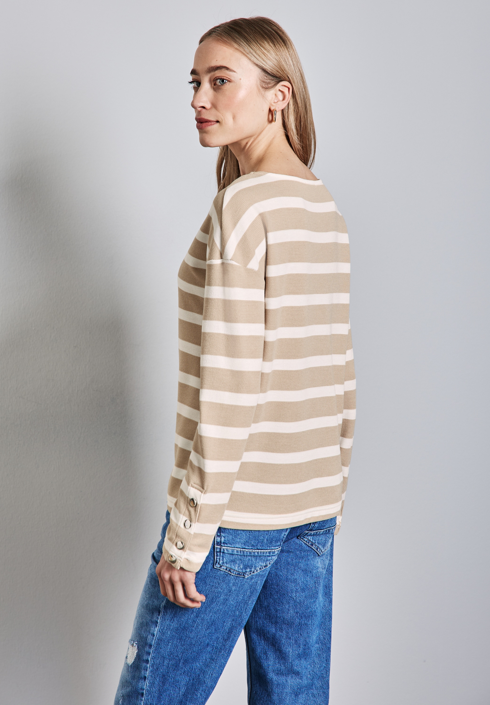 STREET ONE Langarmshirt, mit U-Boot-Ausschnitt