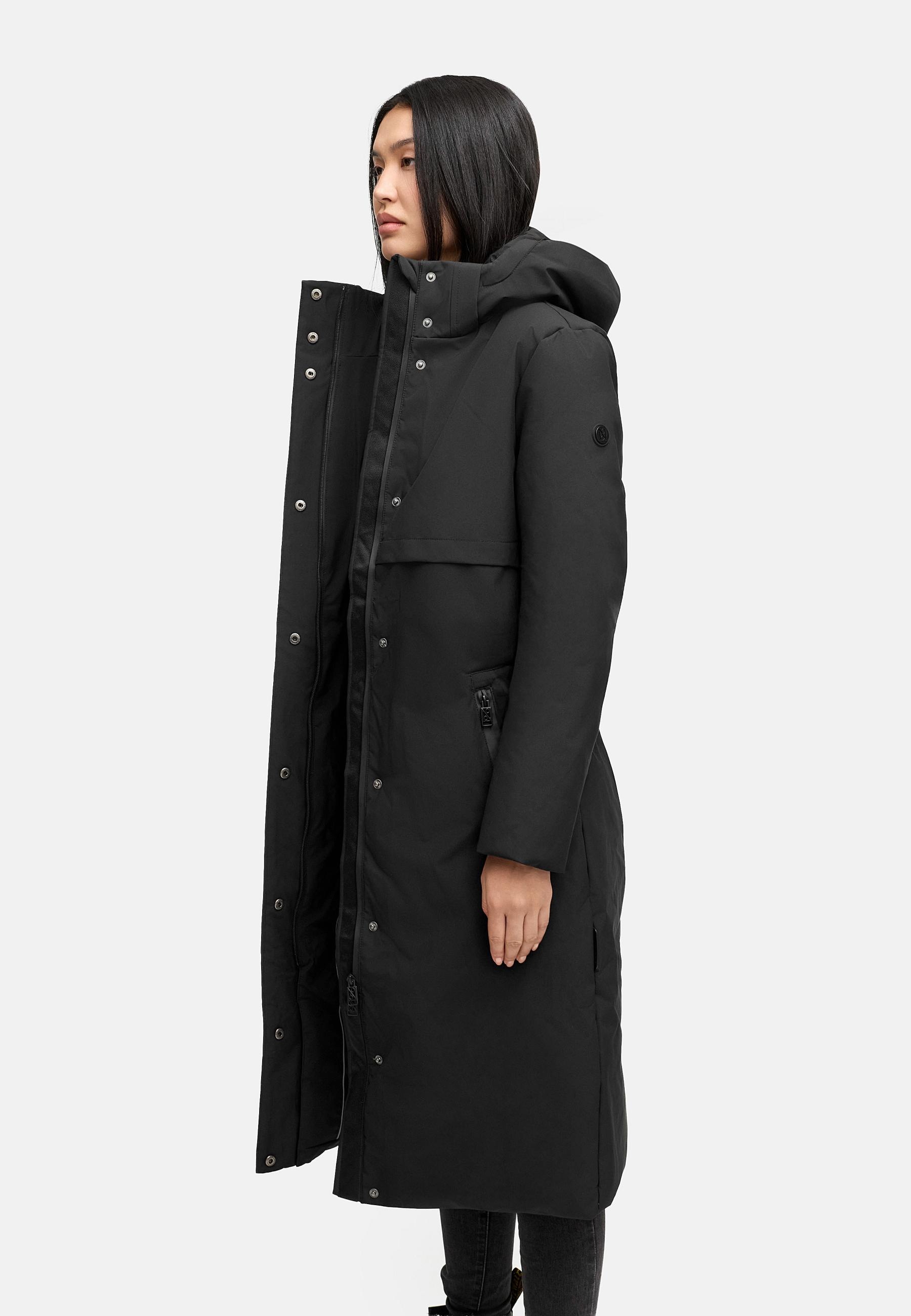 Navahoo Wintermantel »Waldbummler 14« Wasserabweisender Winterparka mit Kapuze und Taillengürtel