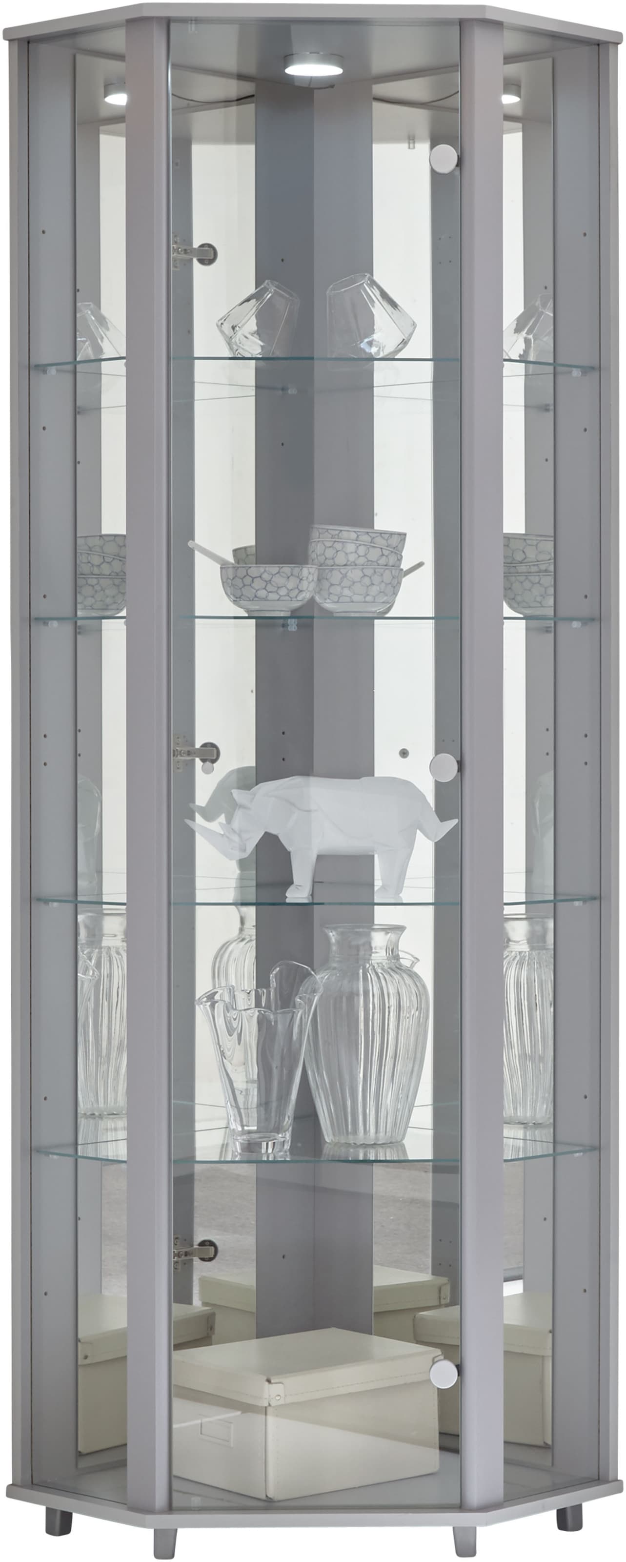 fif möbel Eckvitrine "TRIO Höhe ca. 172 cm, ink. Beleuchtung", Eckvitrine/G günstig online kaufen