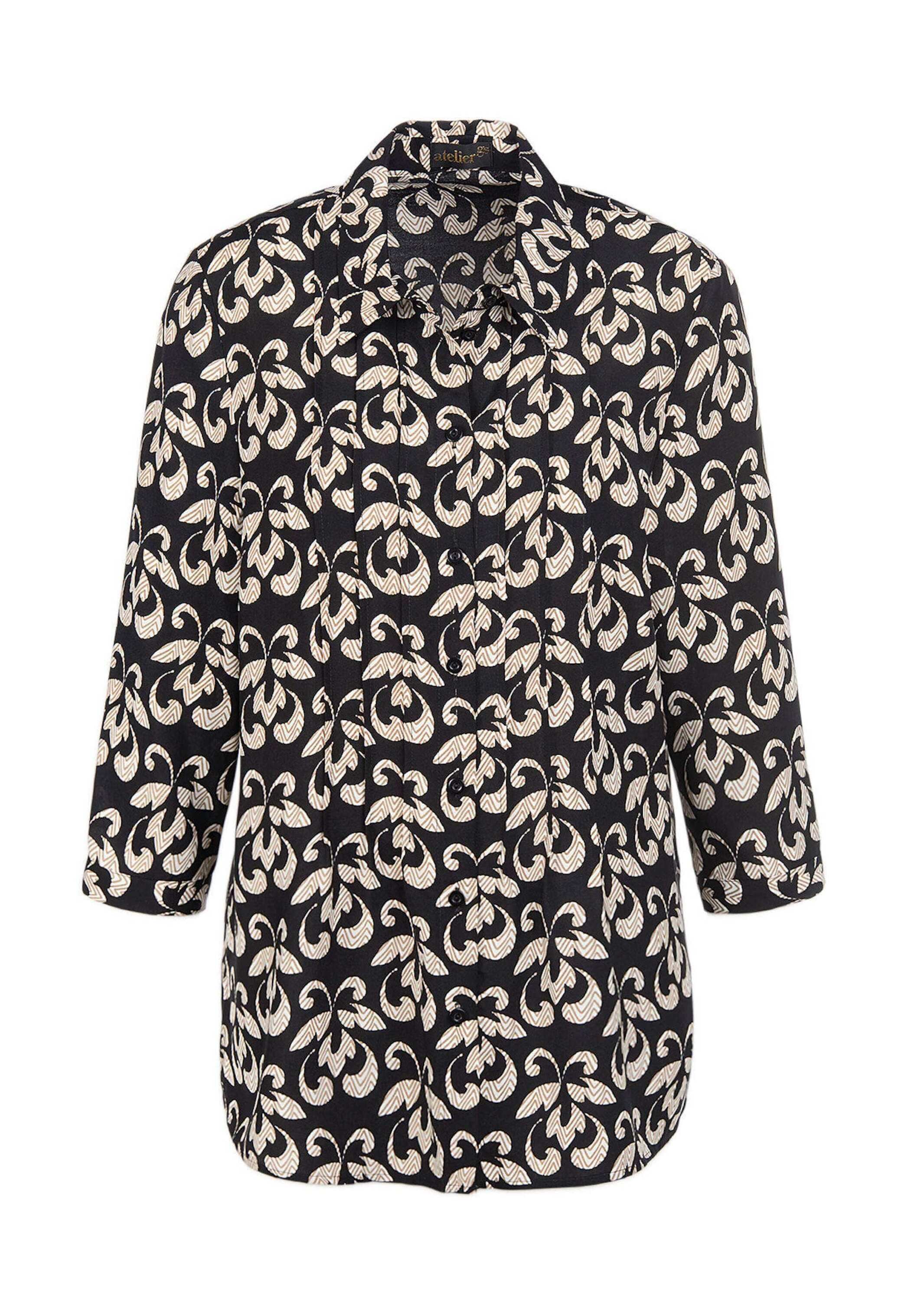 GOLDNER Druckbluse "Kurzgröße Druckbluse mit Ornament-Muster" Jede Bluse ein Unikat
