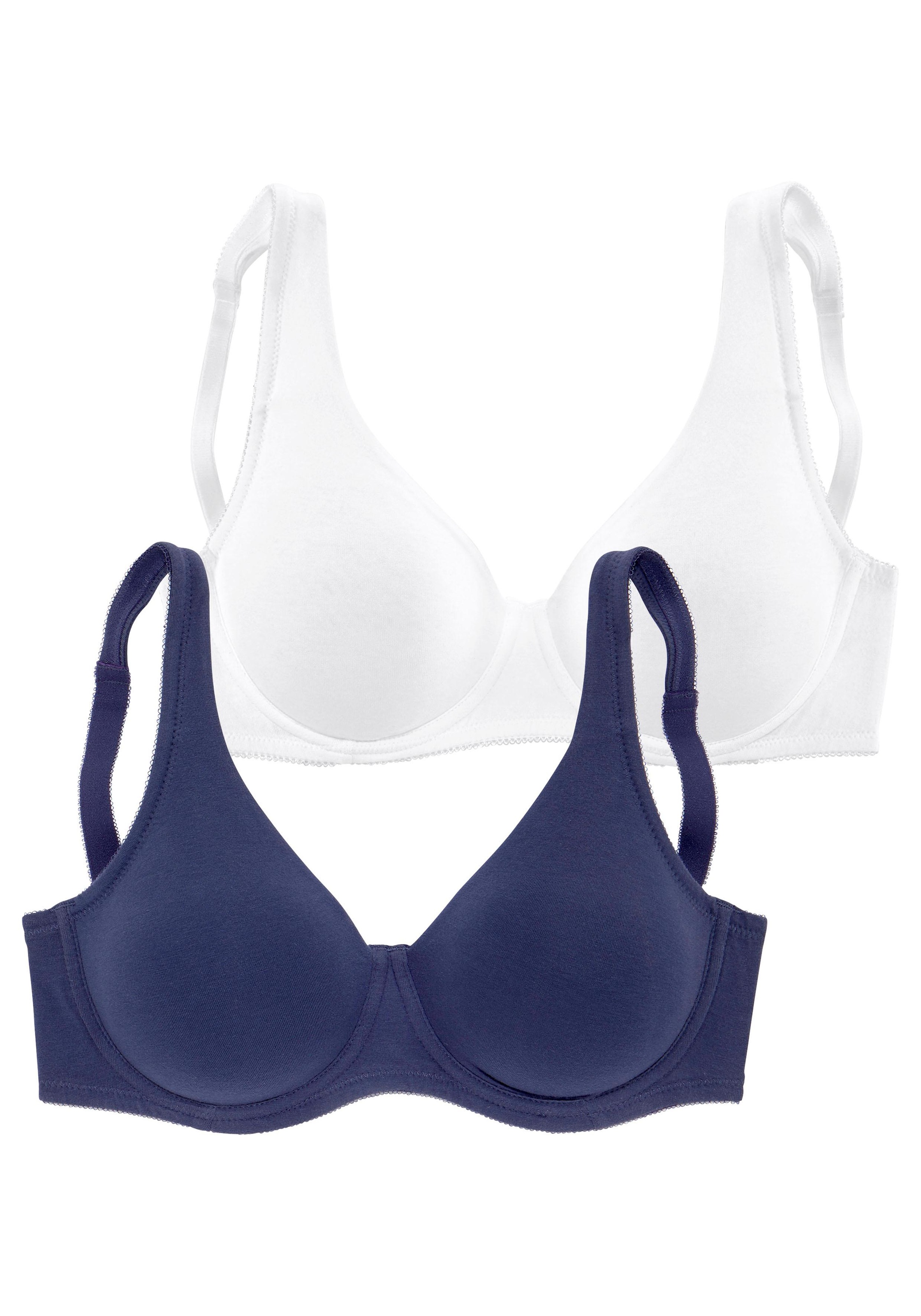 PETITE FLEUR Damen Minimizer-BH, Gr. 80, blau, Jersey, Obermaterial: 90% Baumwolle, 10% Elasthan, BHs, mit Bügel aus Baumwolle