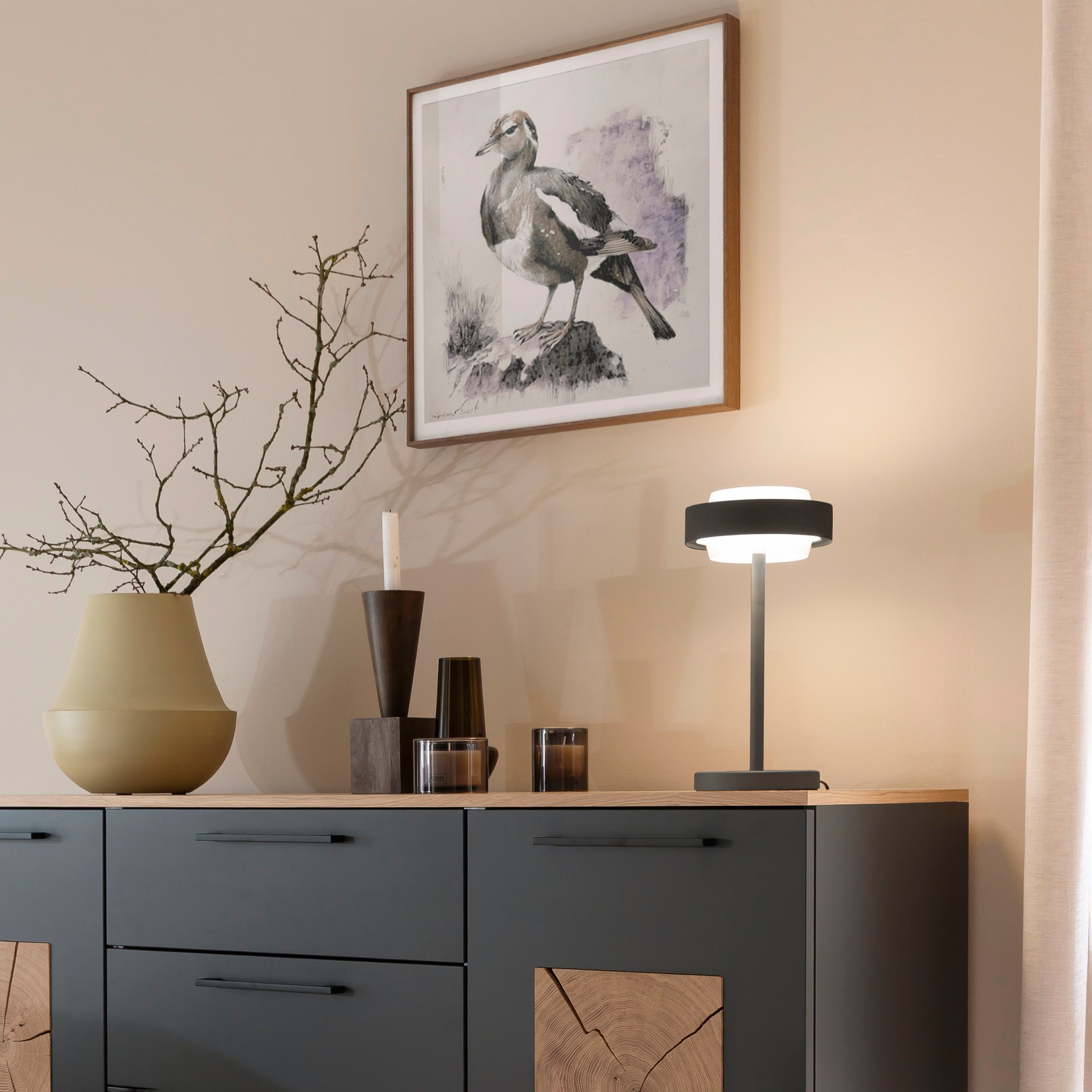 SCHÖNER WOHNEN-Kollektion LED Tischleuchte »ELMO« LED-Board 1 Stk. Warmweiß SCHÖNER WOHNEN Kollektion, Touchdimmer, Memoryfunktion