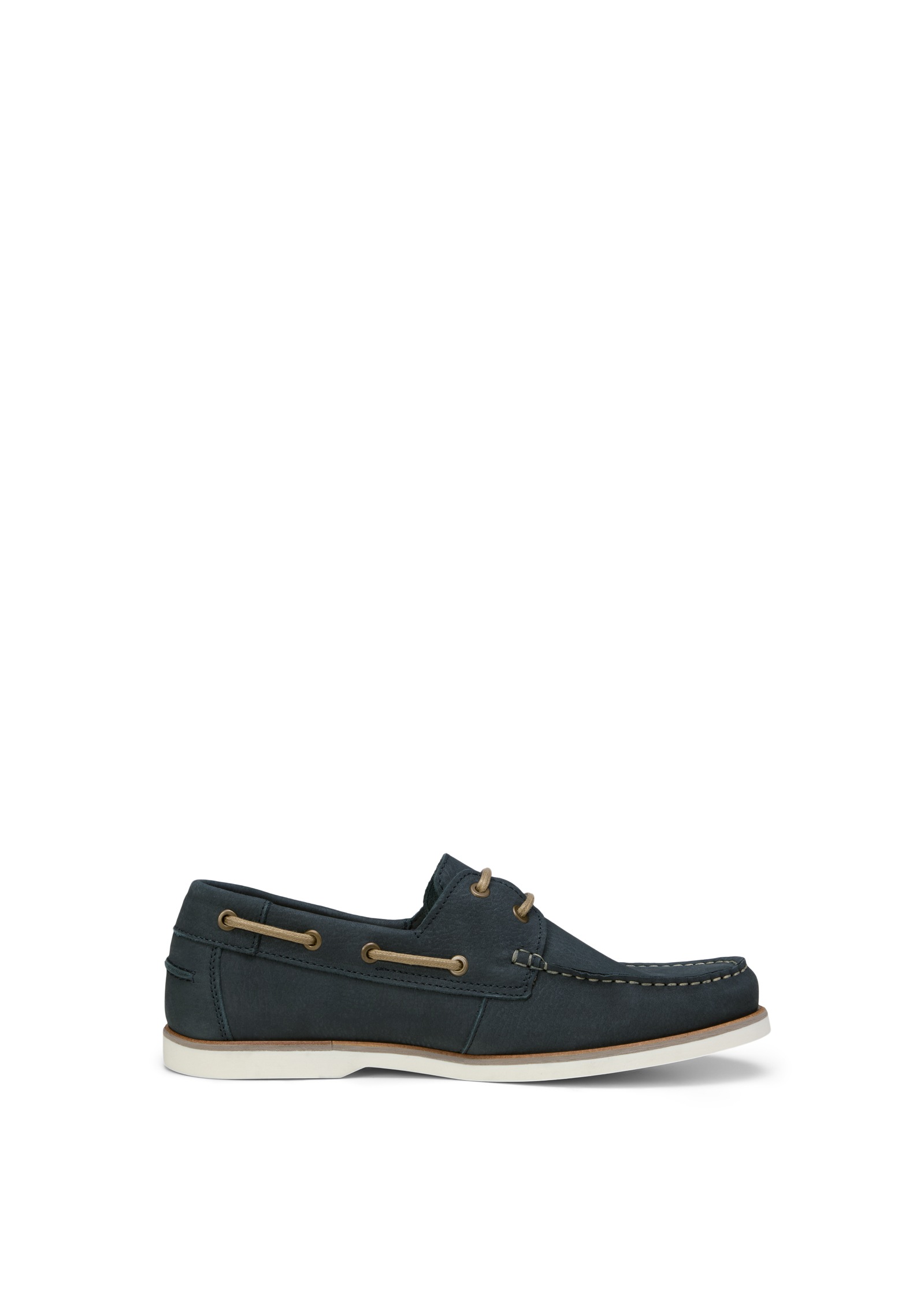 Bootsschuh MARC O'POLO "aus weichem Rindleder", Herren, Gr. 45, navy, Obermaterial: 100% Leder, unifarben, Schuhe Bootsschuh 3