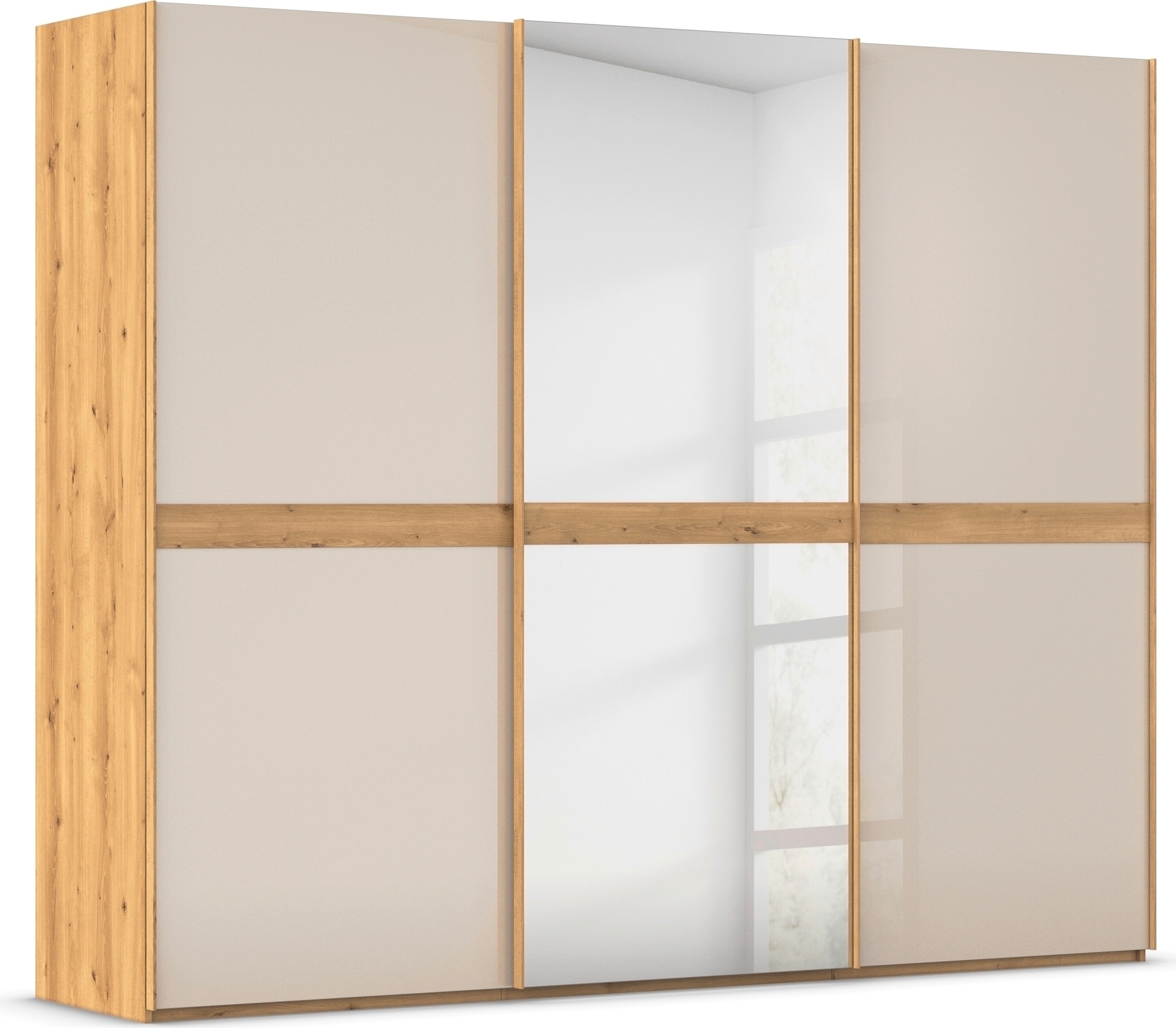 rauch "Kleiderschrank Schrank Garderobe Schlafzimmerschrank SCALE-LINE" edle Optik mit Bauchbinde mit Glas/Spiegel-Front MADE IN GERMANY