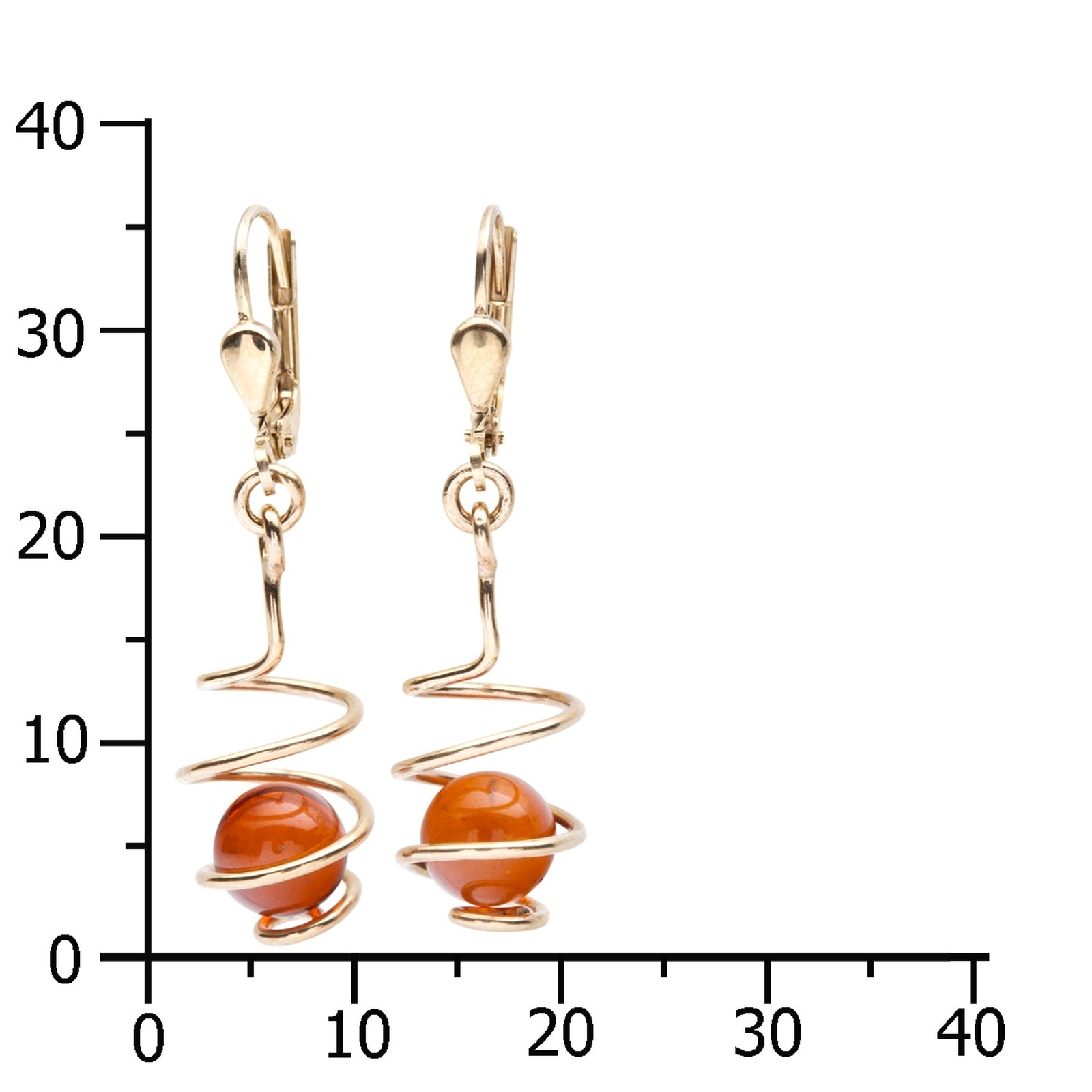 OSTSEE-SCHMUCK Paar Ohrhänger »- Spirale - Gold 333/000 - Bernstein«