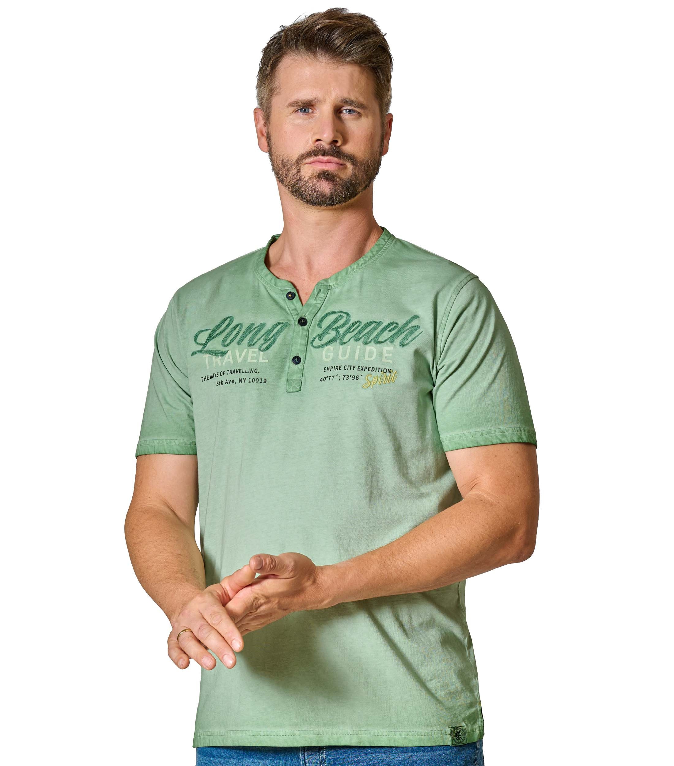 CASAMODA Henleyshirt "CASAMODA Henley Print"