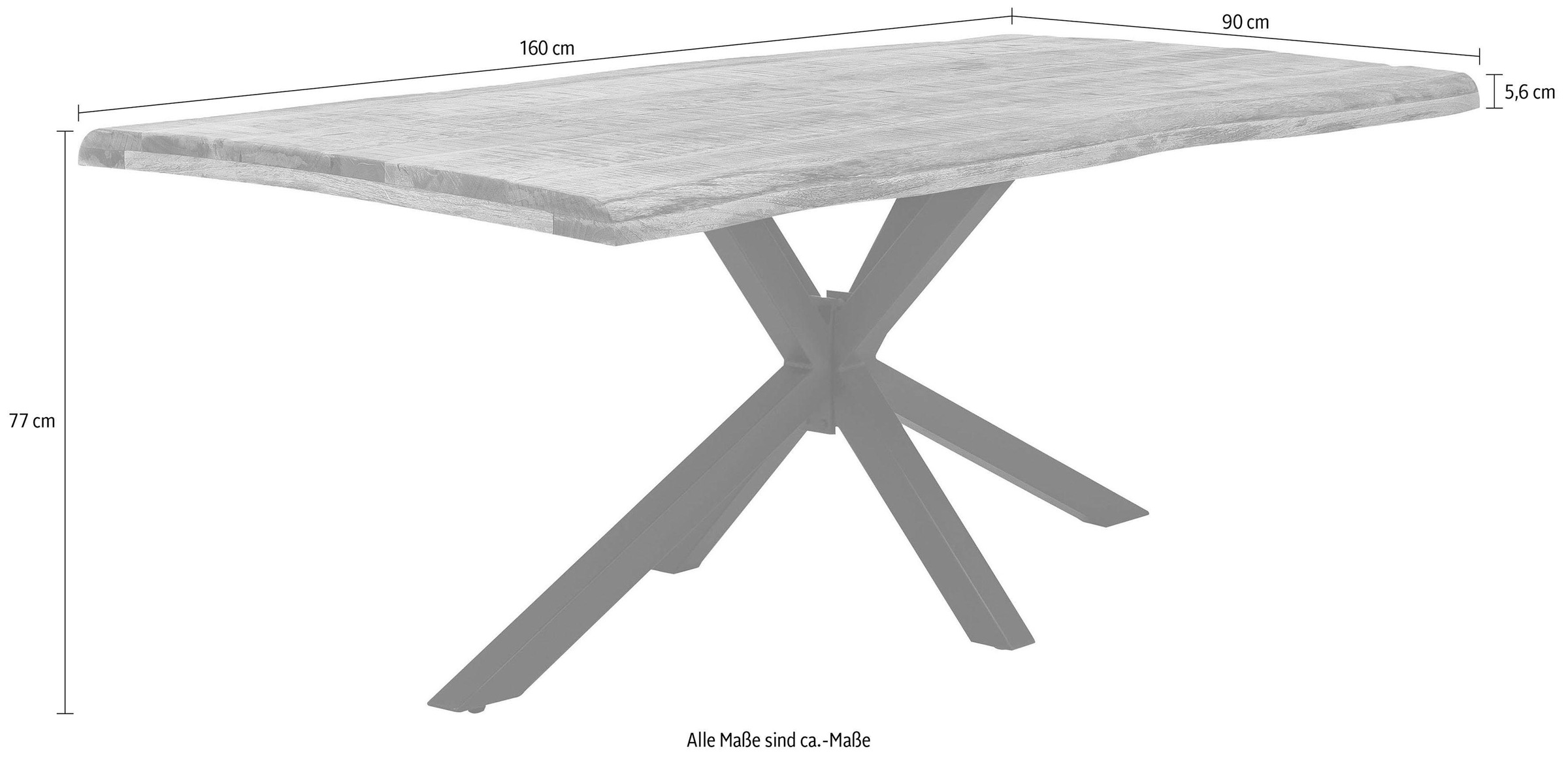 SIT Esstisch »Tops&Tables« mit Baumkante wie gewachsen