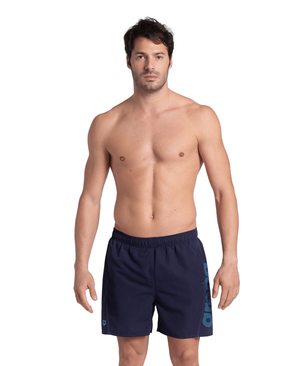 ARENA Herren Badeshorts "FUNDAMENTALS ARENA LOGO BOXER R", blau, Gr. S, Obermaterial: 100% Polyester, Badehosen, Schnelltrocknendes Material,