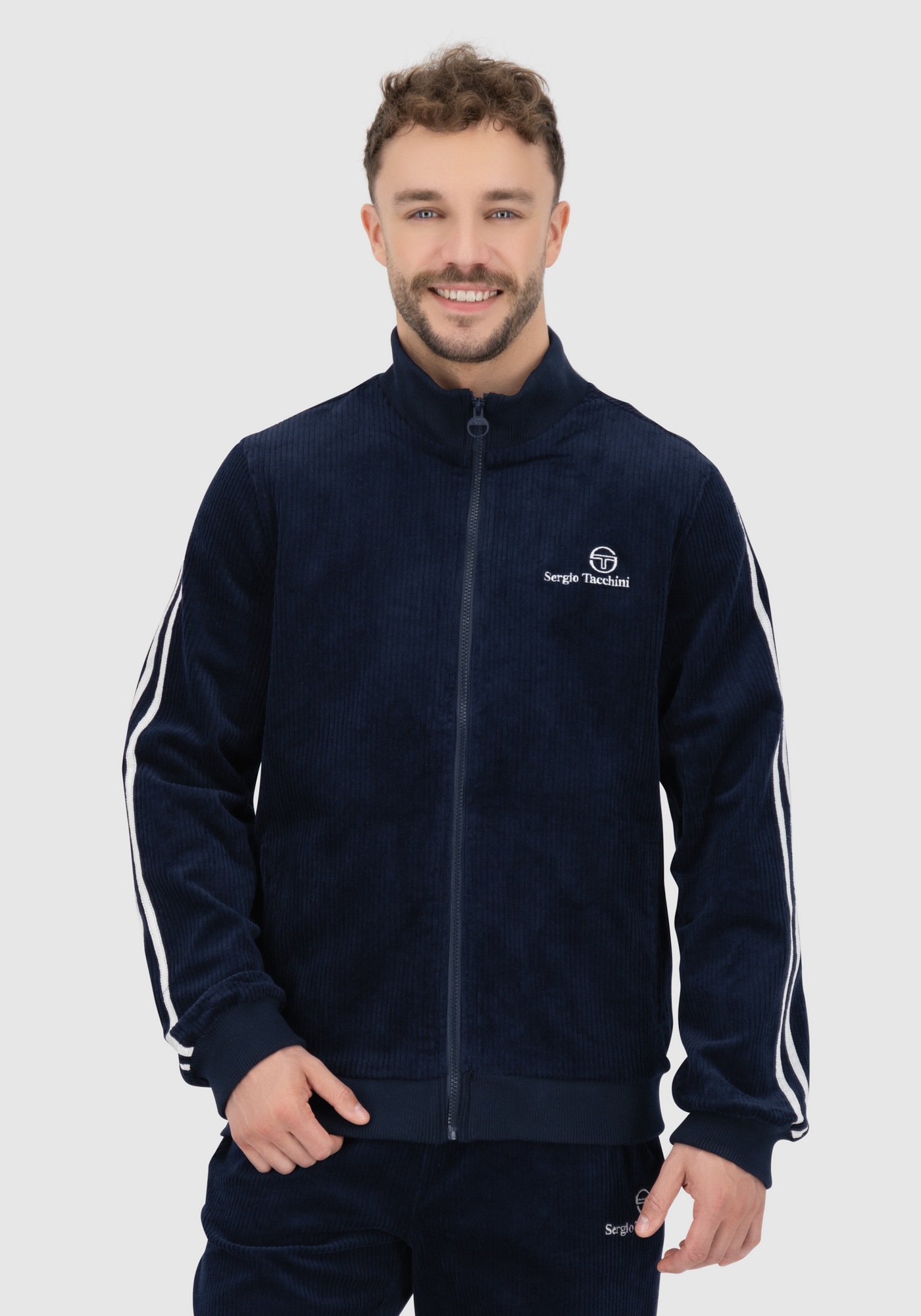 Sergio Tacchini Trainingsjacke »EDGAR CORDUROY TRACK TOP Herren«, ohne Kapuze, Trainingsjacke Herren, leichte Jacke, Retro, Sportjacke, Outdoor, Sale