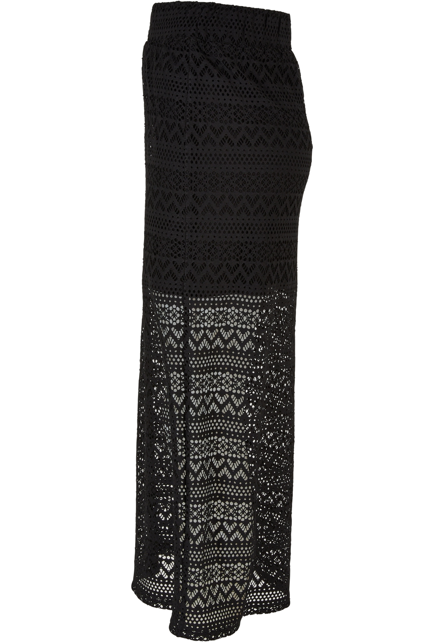 URBAN CLASSICS Jerseyrock »Urban Classics Damen Ladies Stretch Crochet Lace Midi Skirt«, (1 tlg.)