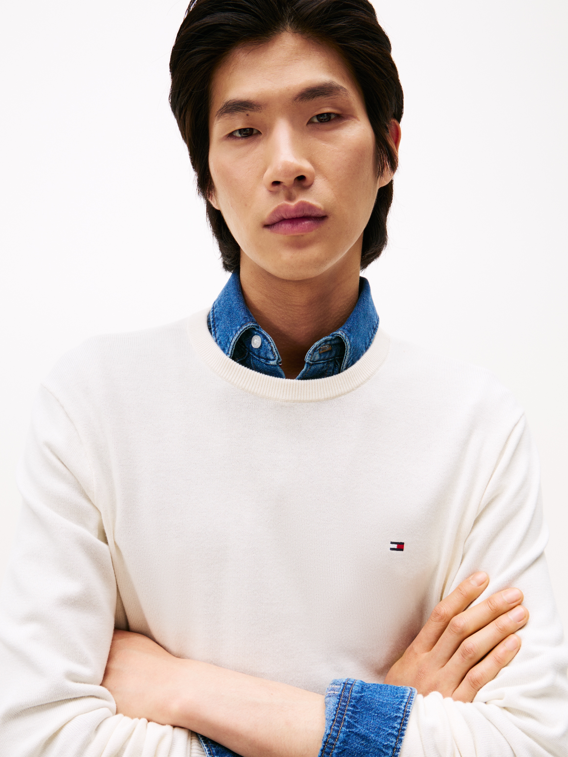 Tommy Hilfiger Rundhalspullover "ESSENTIAL COTTON CREW NECK" Crewneck Regul günstig online kaufen