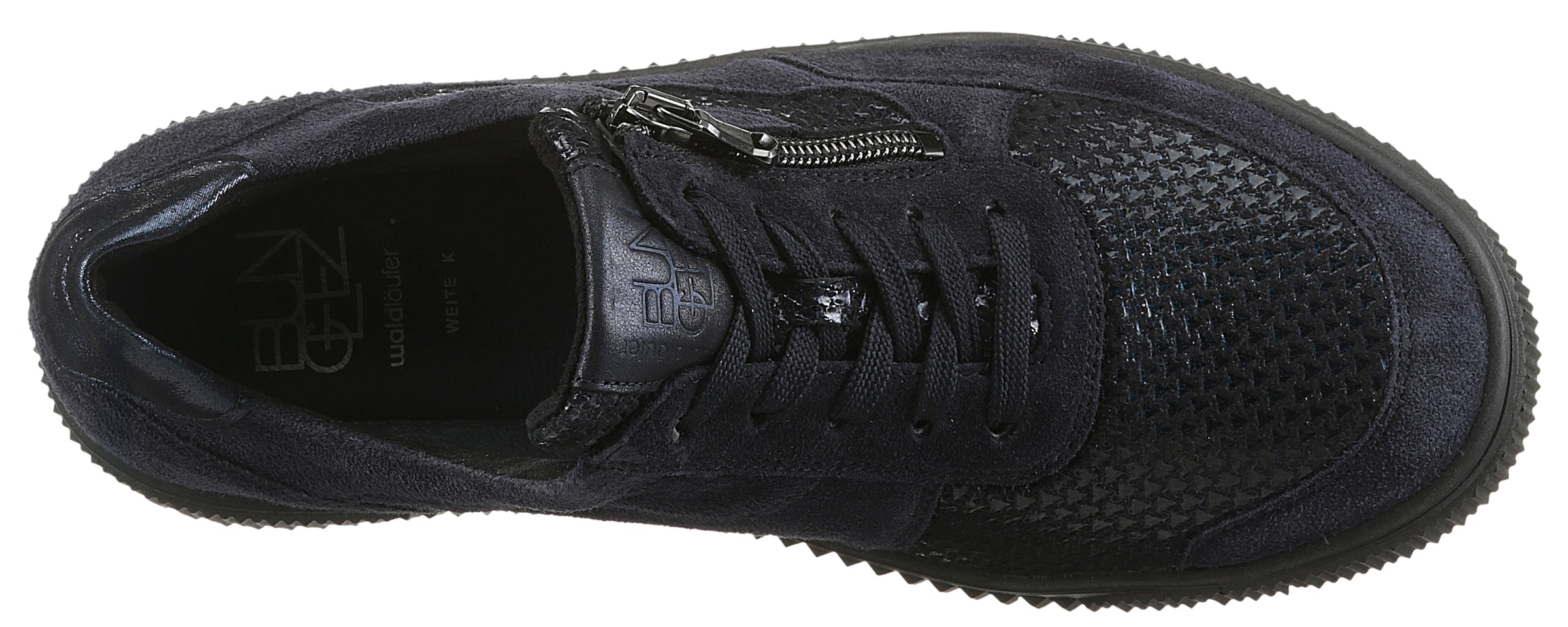 Waldläufer Plateausneaker »K-SANSA-Soft«, Komfortschuh, Bequemschuh, Schnürschuh in Extraweite K, Metallic-Optik