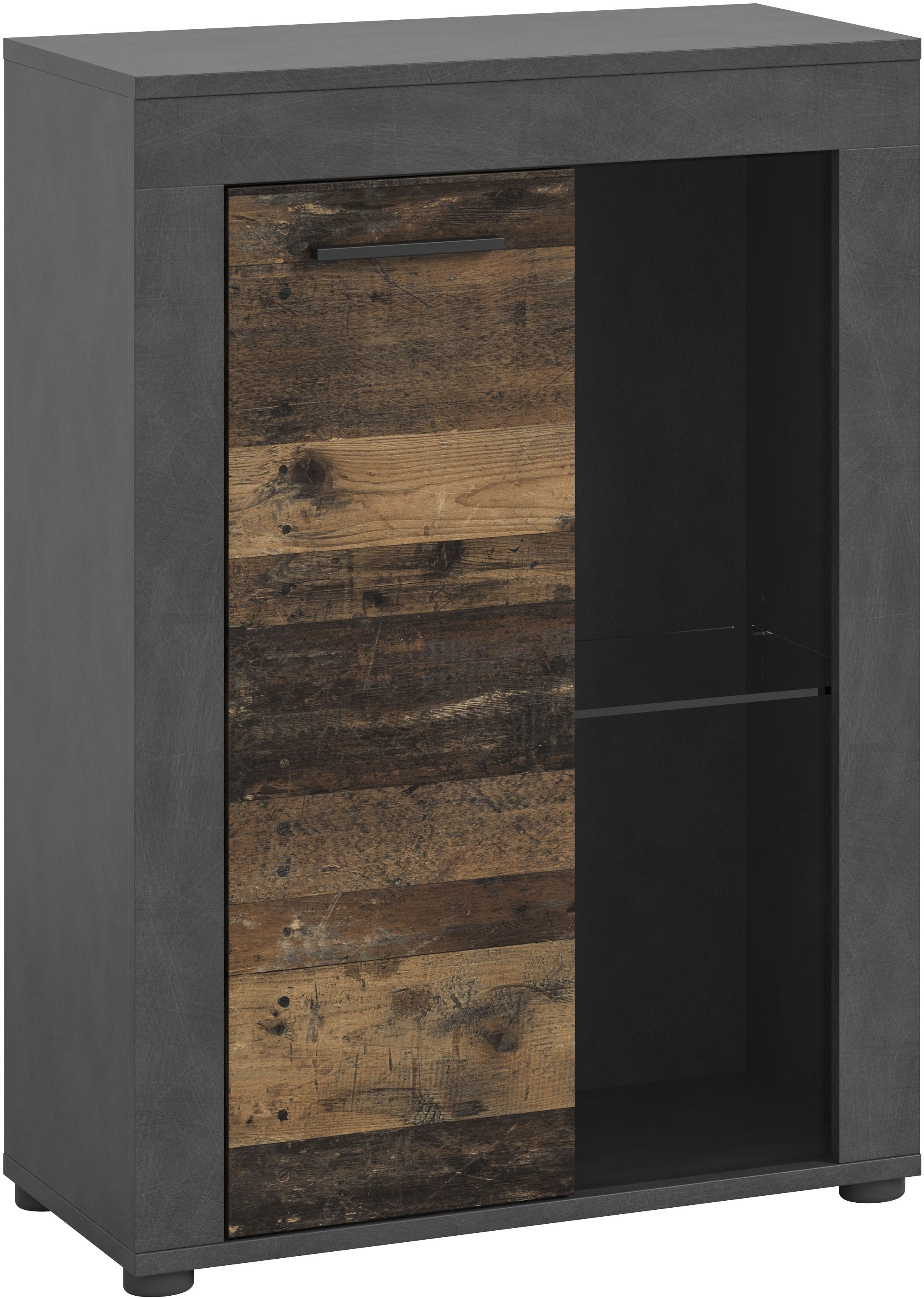 OTTO home Vitrine "AOSTA, Breite 60 cm, stehend / hängend, 1 Tür, 1 Glasboden" in verschiedenen Farbausführungen, individuell kombinierbar, Türanschlag wechselbar, Hängevitrine, Standvitrine, Kommode, Anrichte