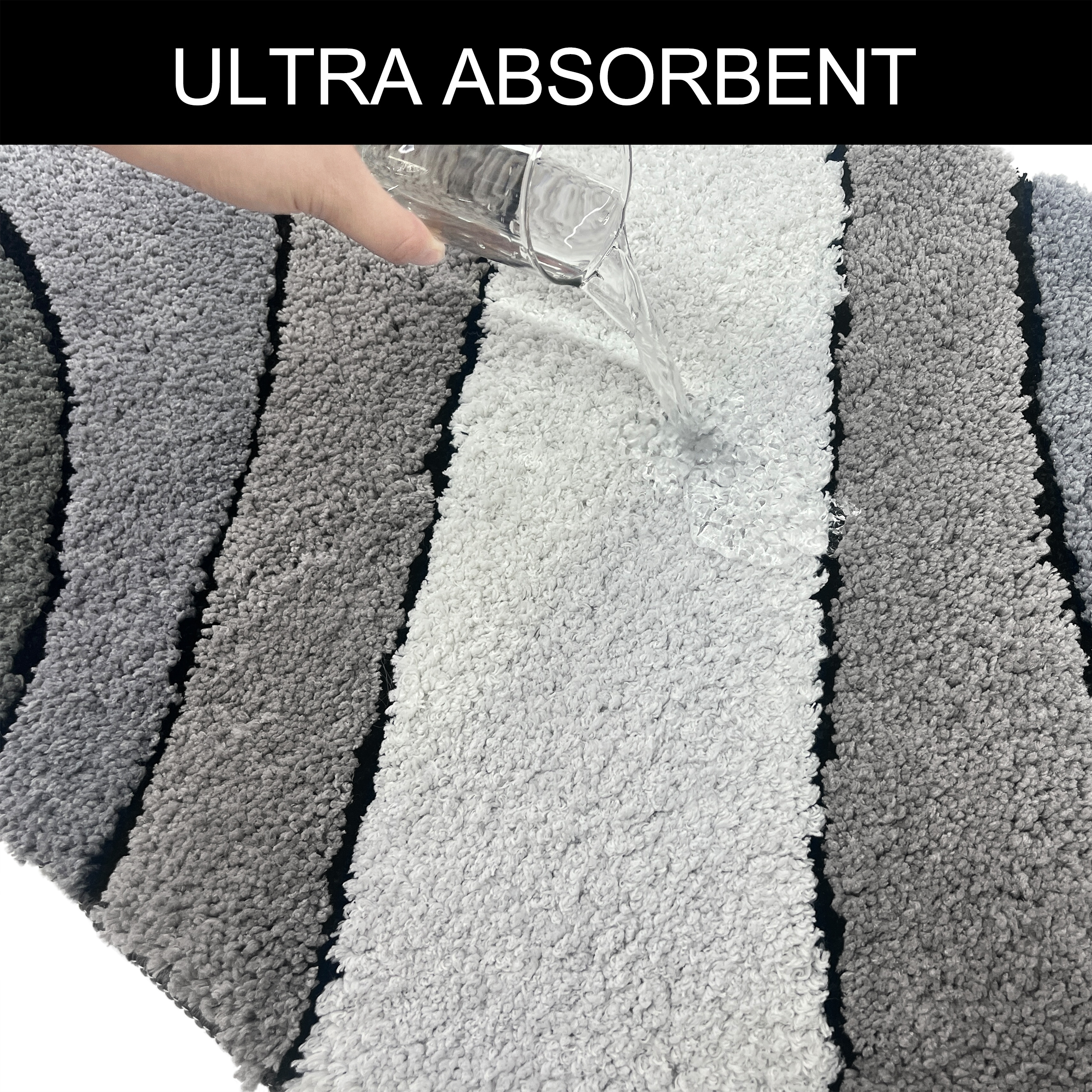 my home Badematte »Josie, Badvorleger, Badezimmer Teppich«, rutschhemmend beschichtet, fußbodenheizungsgeeignet-schnell trocknend-strapazierfähig, Badteppich, Badematten, rechteckig, rund & als 3-tlg. Set erhältlich
