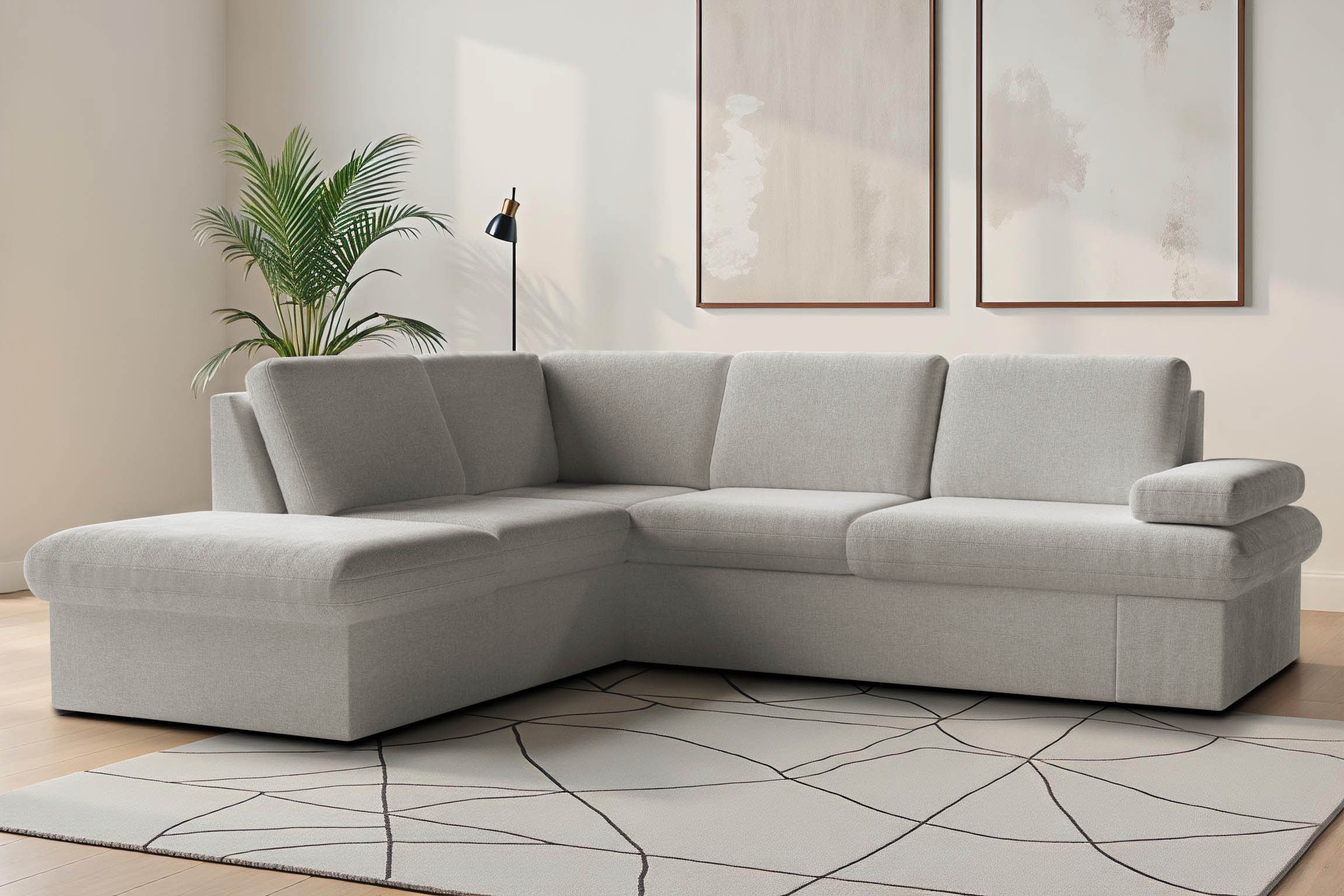 sit&more Ecksofa "Moreno L-Form, B: 238 cm" mit Armteilverstellung, optional Schlaffunktion